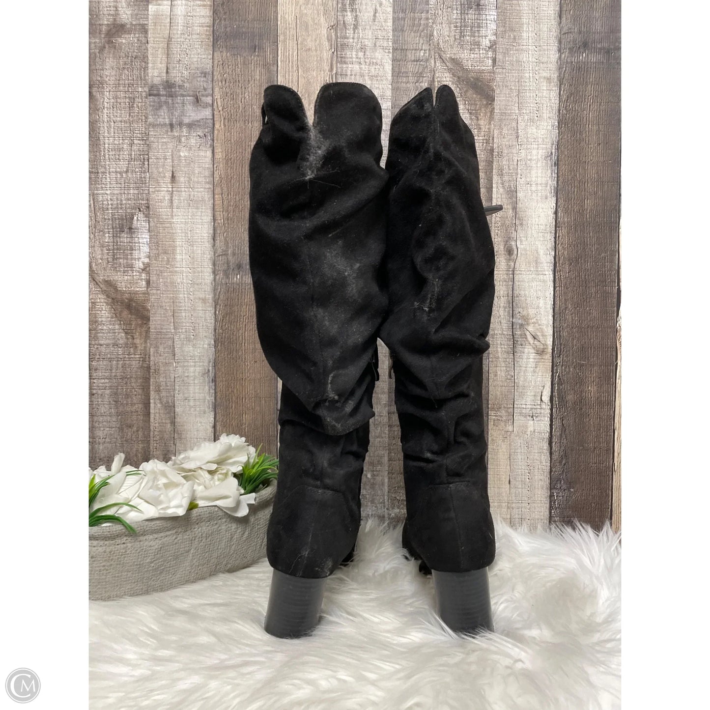 Boots Knee Heels By Cmf In Black, Size: 9