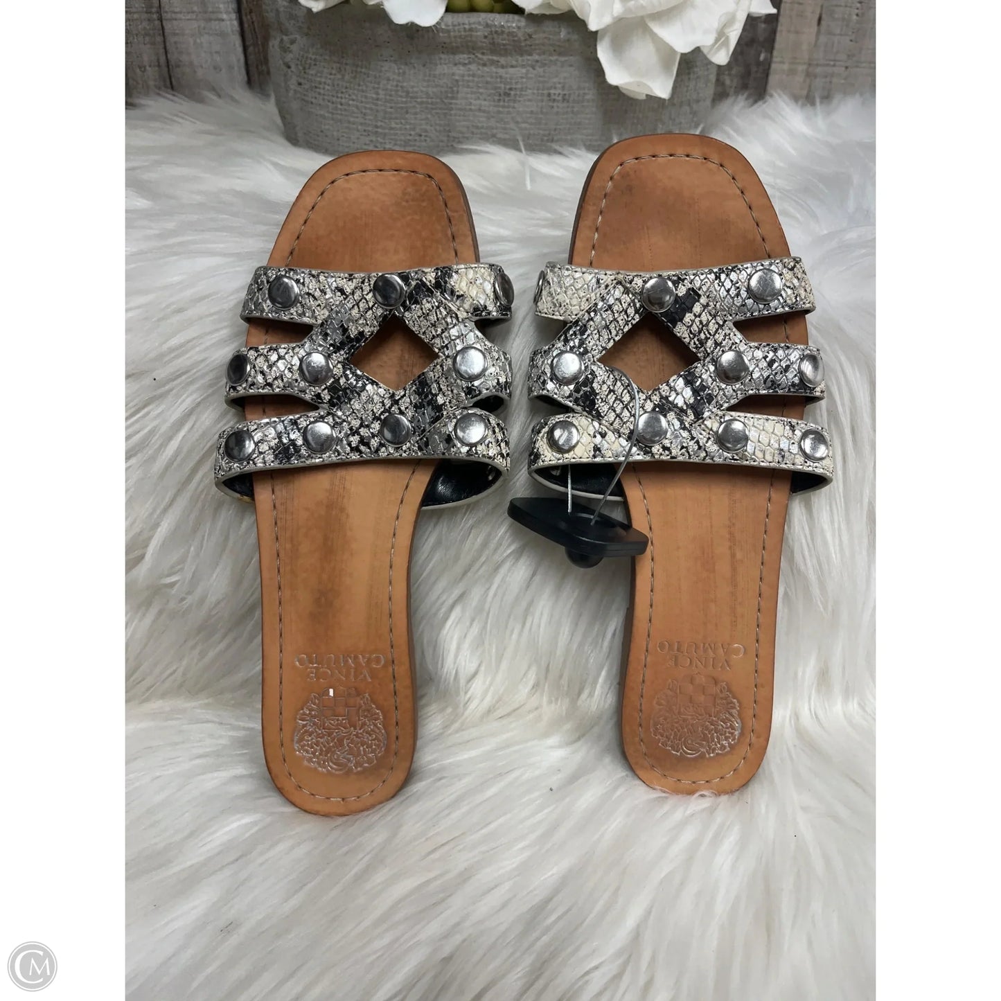 Sandals Flats By Vince Camuto In Snakeskin Print, Size: 7.5