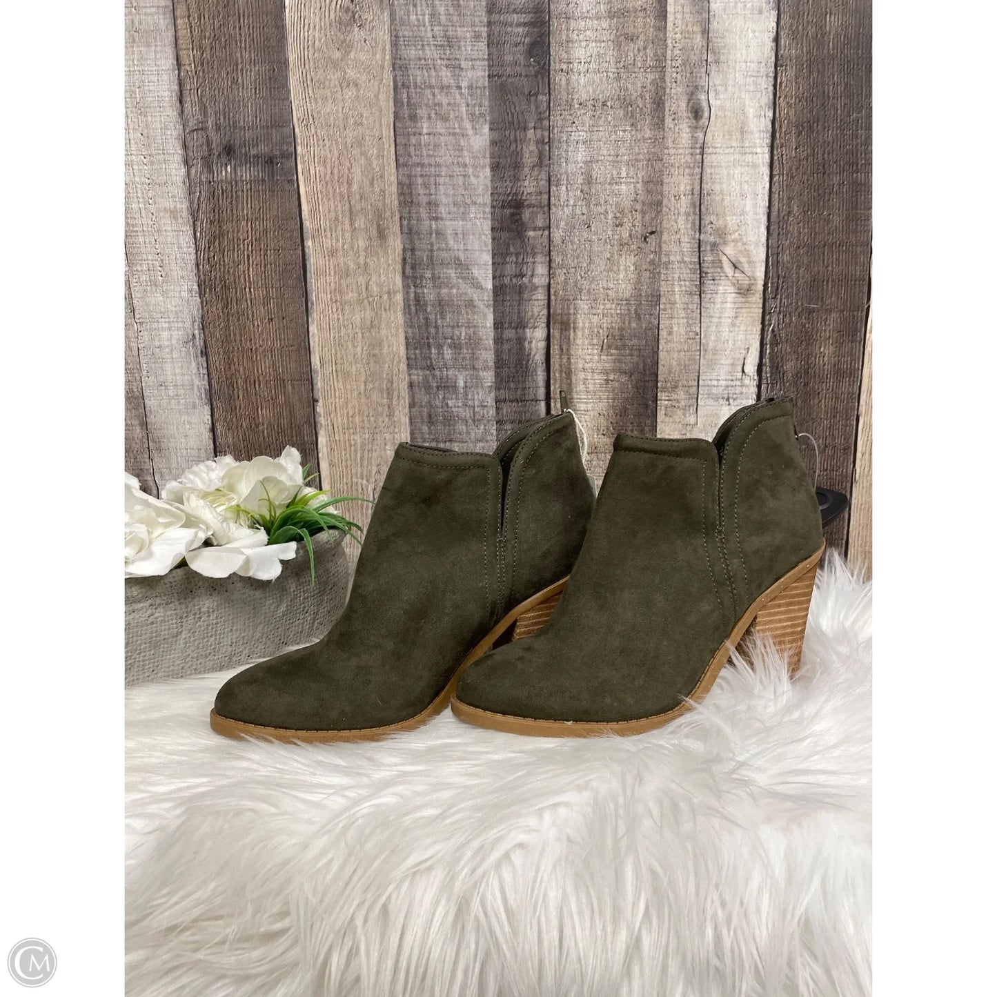 Boots Ankle Heels By Joie In Green, Size: 8