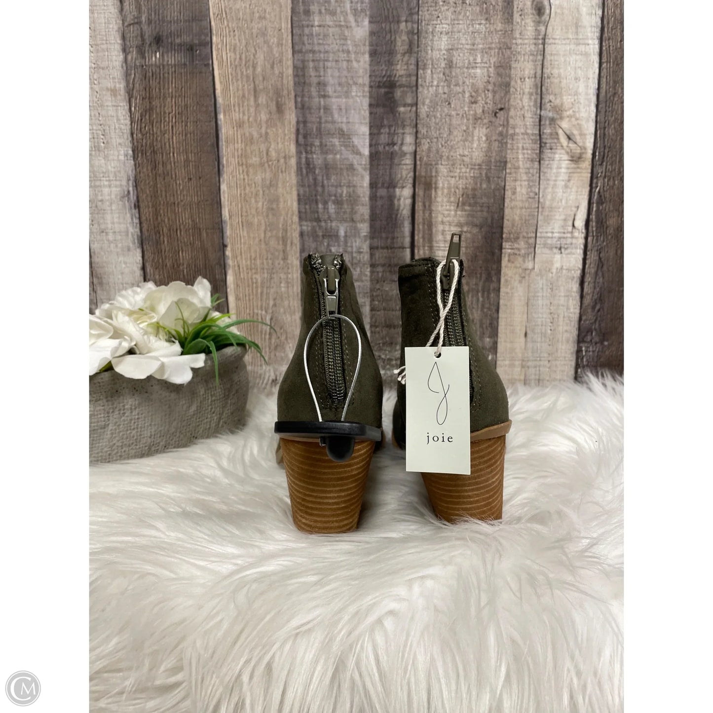 Boots Ankle Heels By Joie In Green, Size: 8