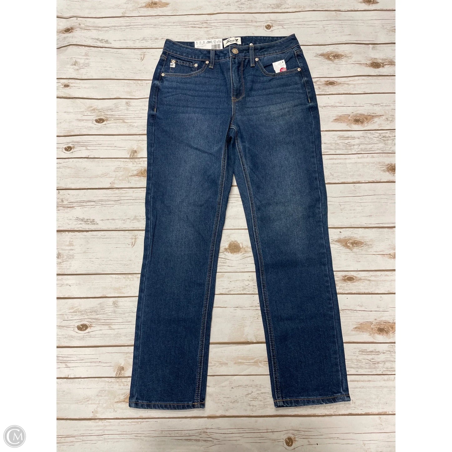 Jeans Straight By Seven 7 In Blue Denim, Size: 4