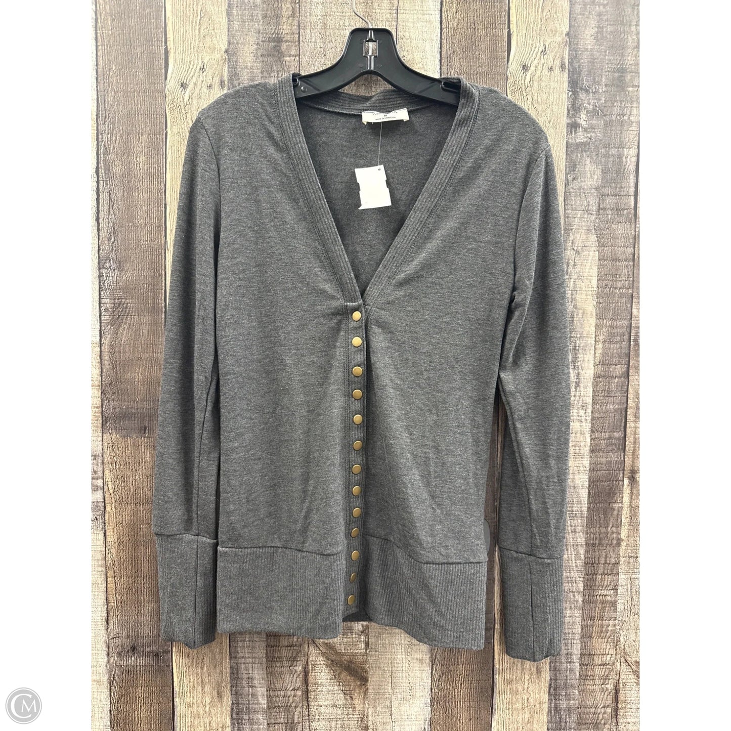 Top Long Sleeve By Zenana Outfitters In Grey, Size: M