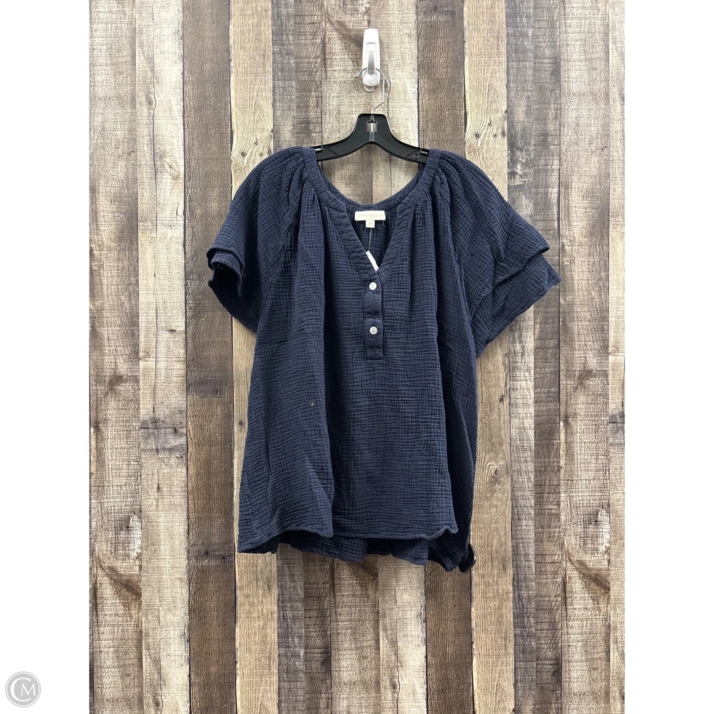 Top Short Sleeve By Cynthia Rowley In Navy, Size: 2x
