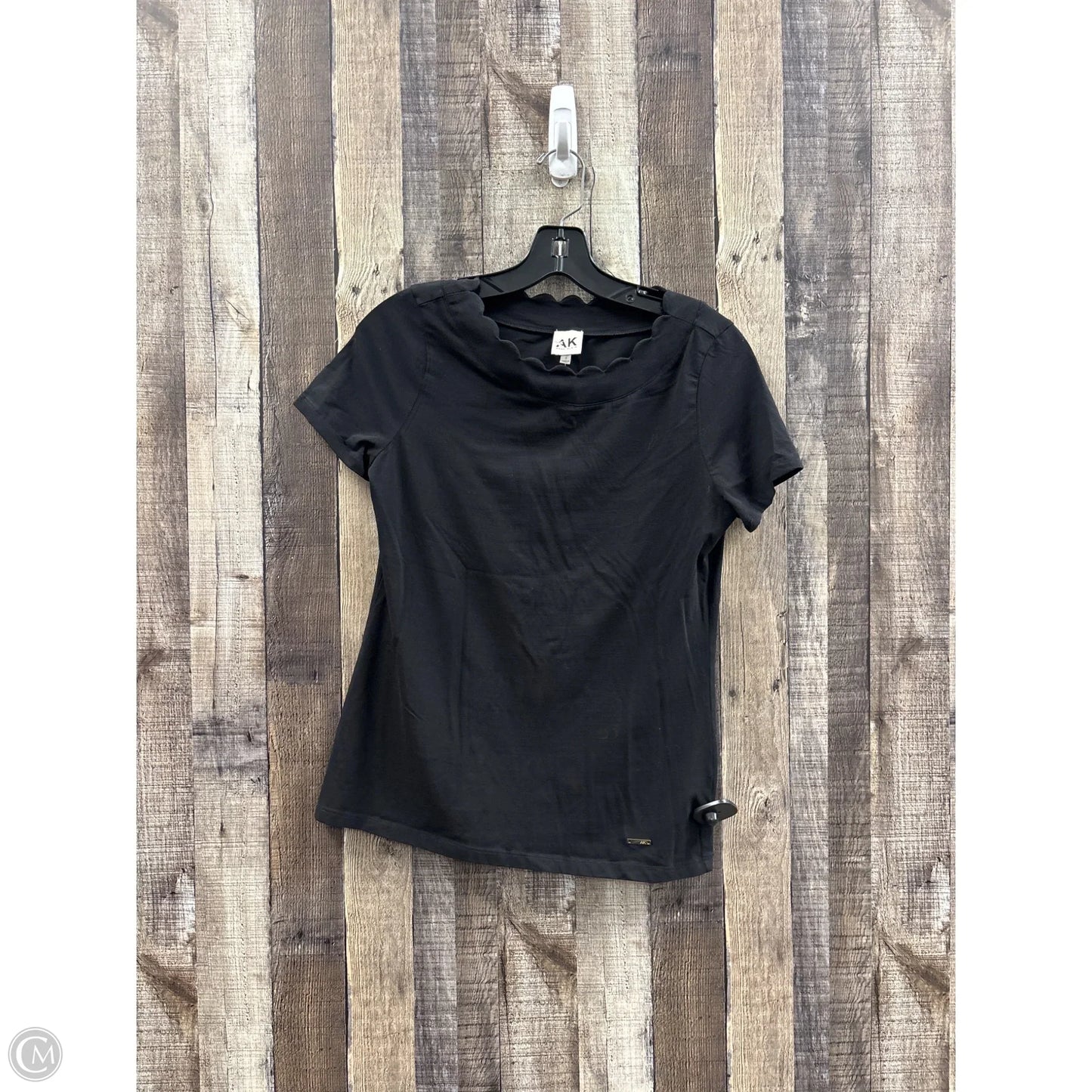 Top Short Sleeve By Anne Klein In Black, Size: Xl