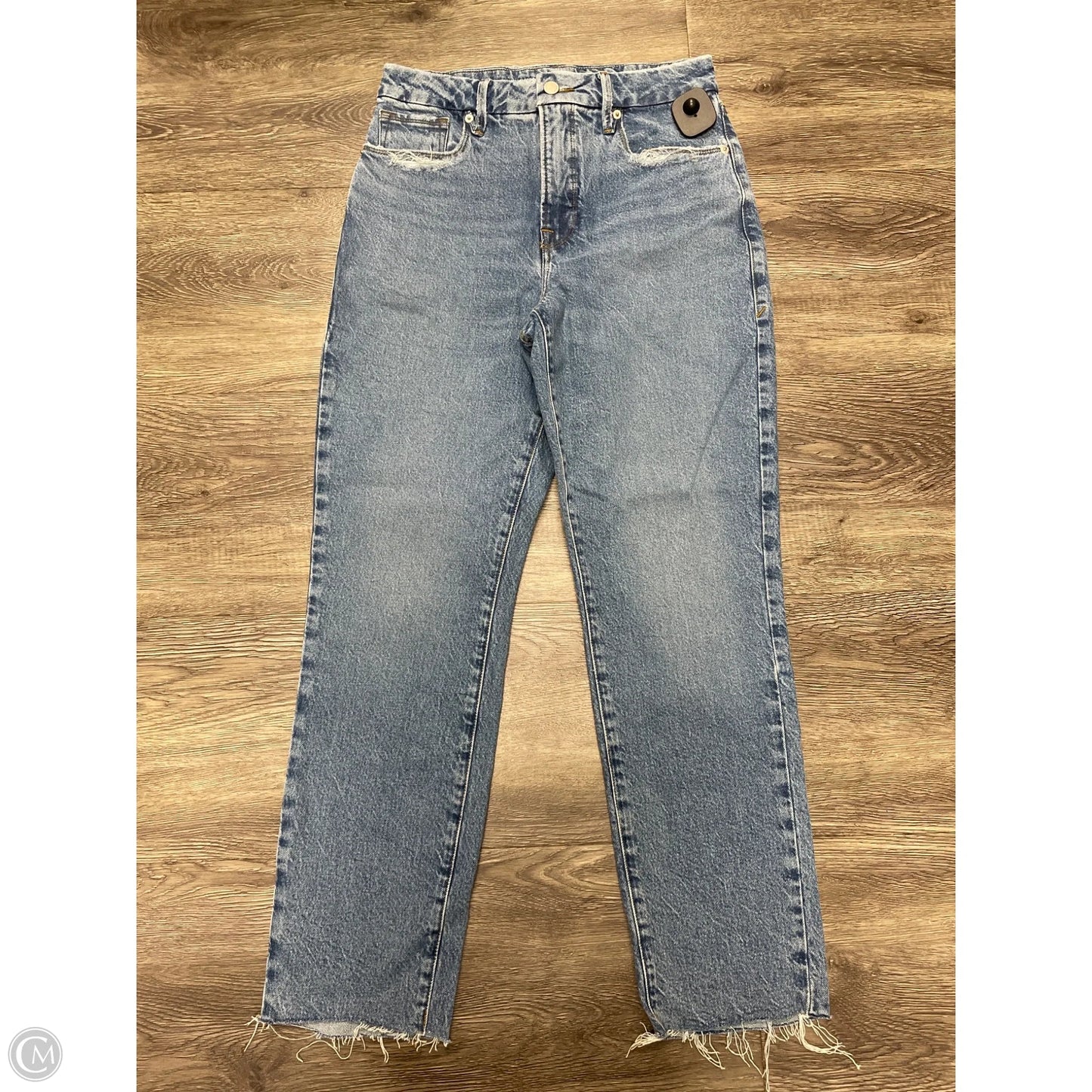 Jeans Straight By Good American In Blue Denim, Size: 6