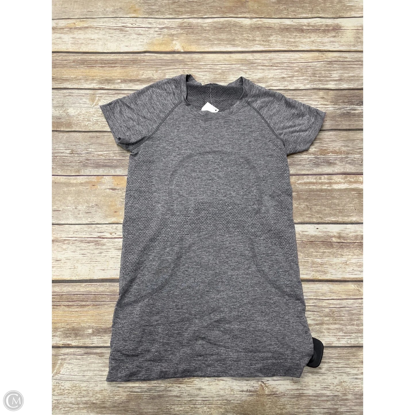 Athletic Top Short Sleeve By Lululemon In Grey, Size: S