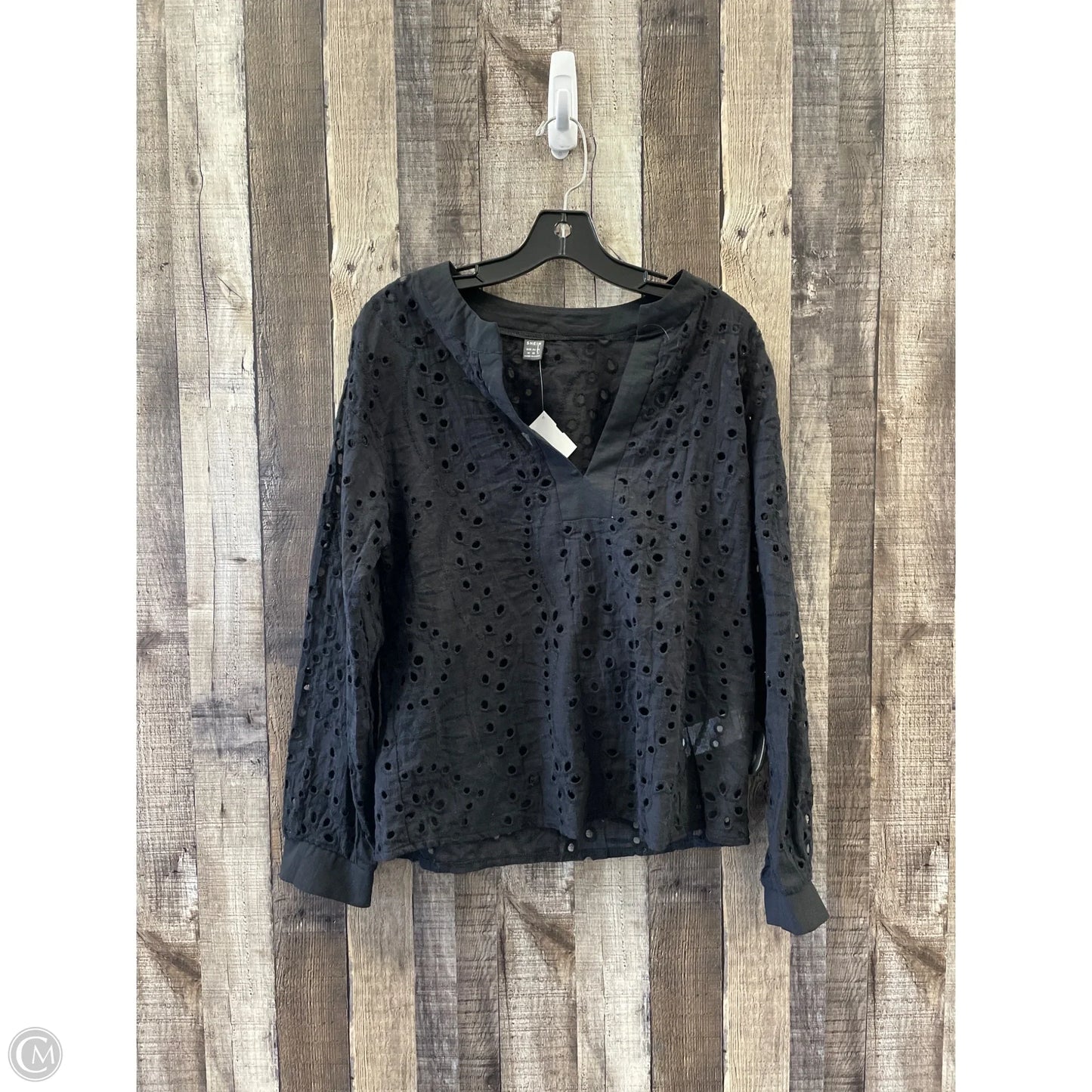 Top Long Sleeve By Shein In Black, Size: M