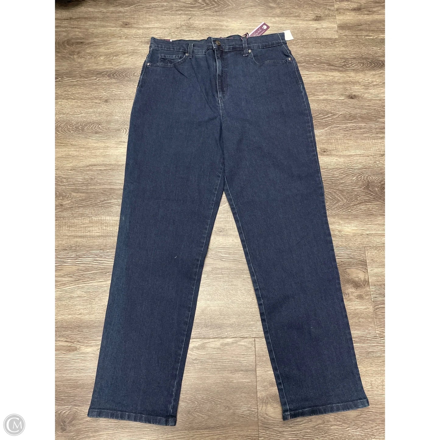 Jeans Straight By Gloria Vanderbilt In Blue Denim, Size: 16