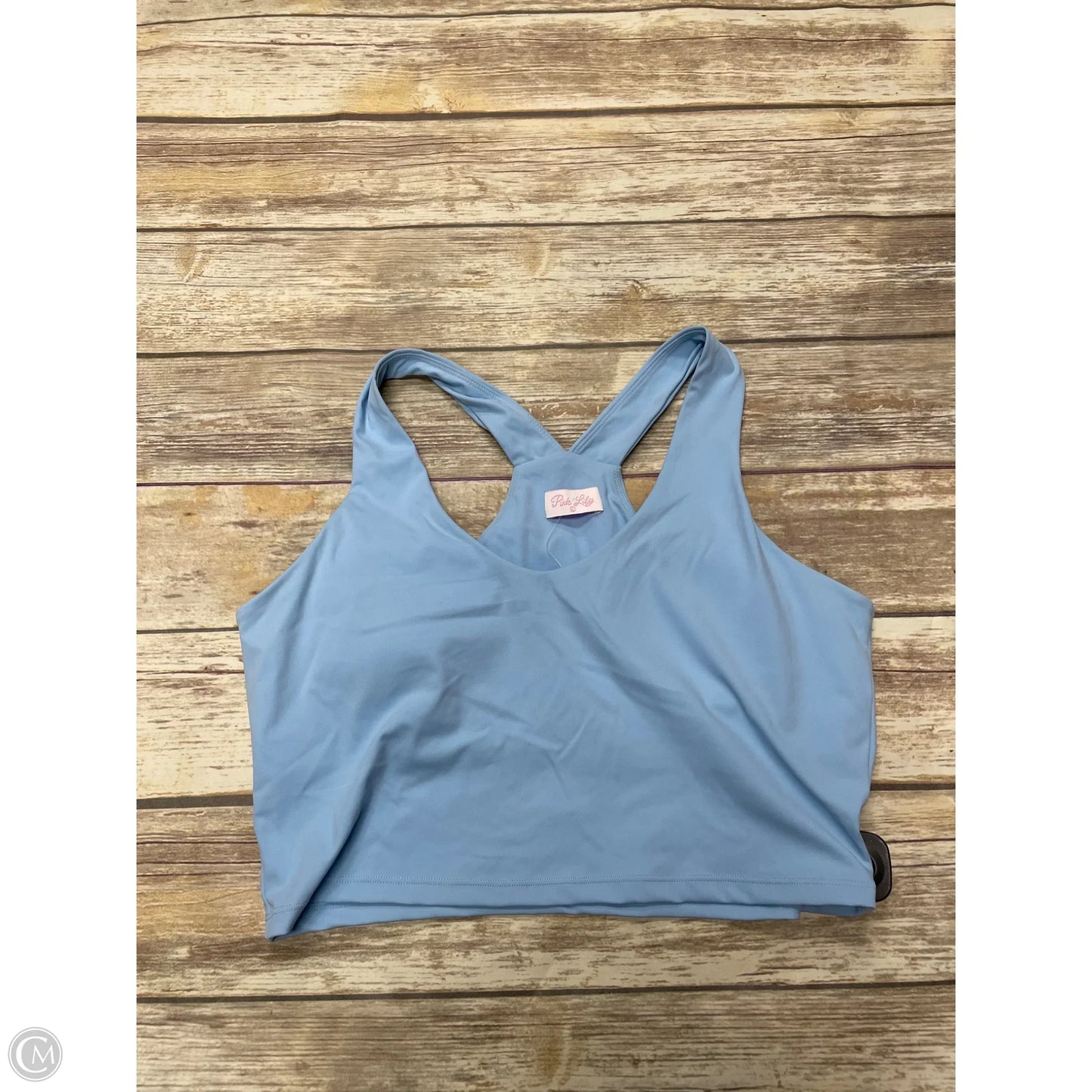 Athletic Top Short Sleeve By Pink Lily In Blue, Size: L