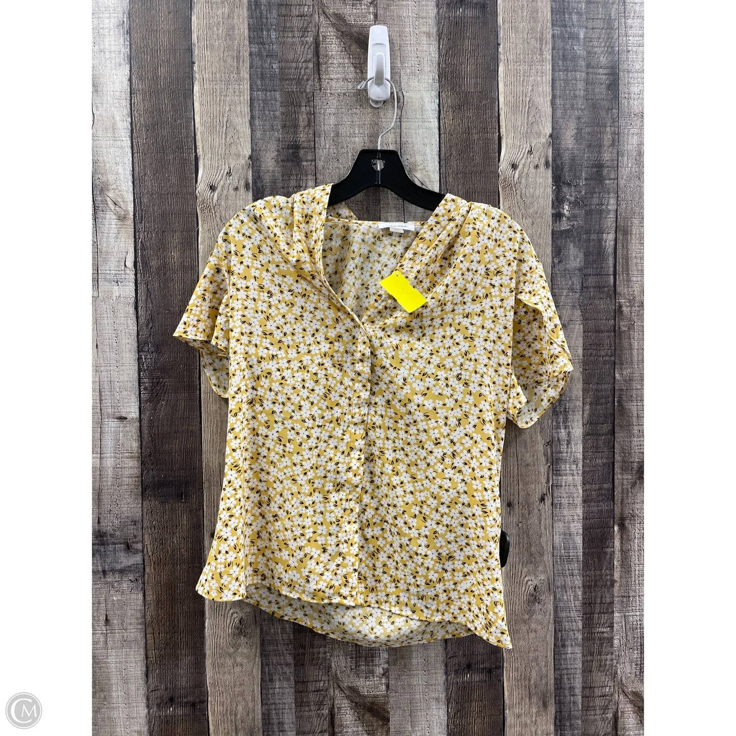 Top Short Sleeve By Calvin Klein In Floral Print, Size: S