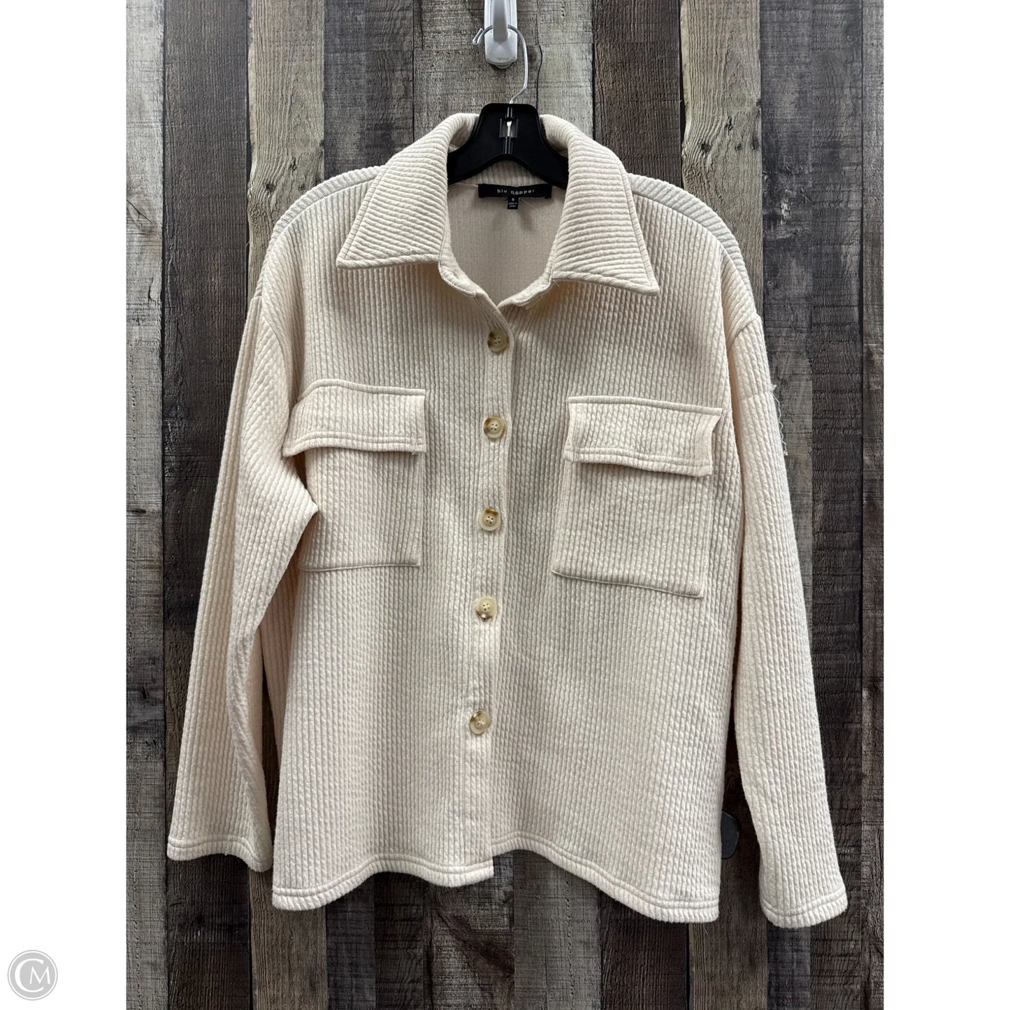 Top Long Sleeve By Blu Pepper In Ivory, Size: S