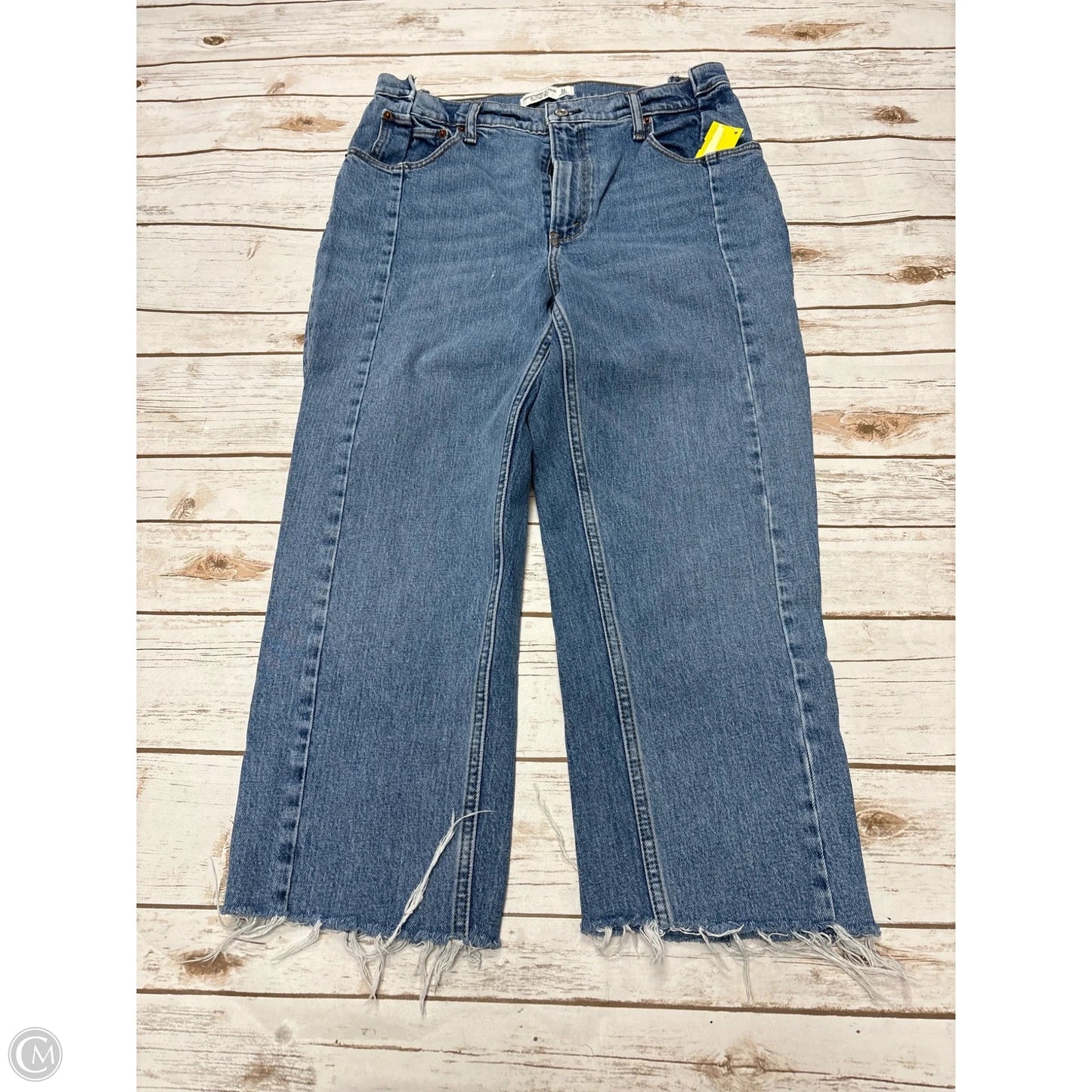 Jeans Straight By Abercrombie And Fitch In Blue Denim, Size: 12