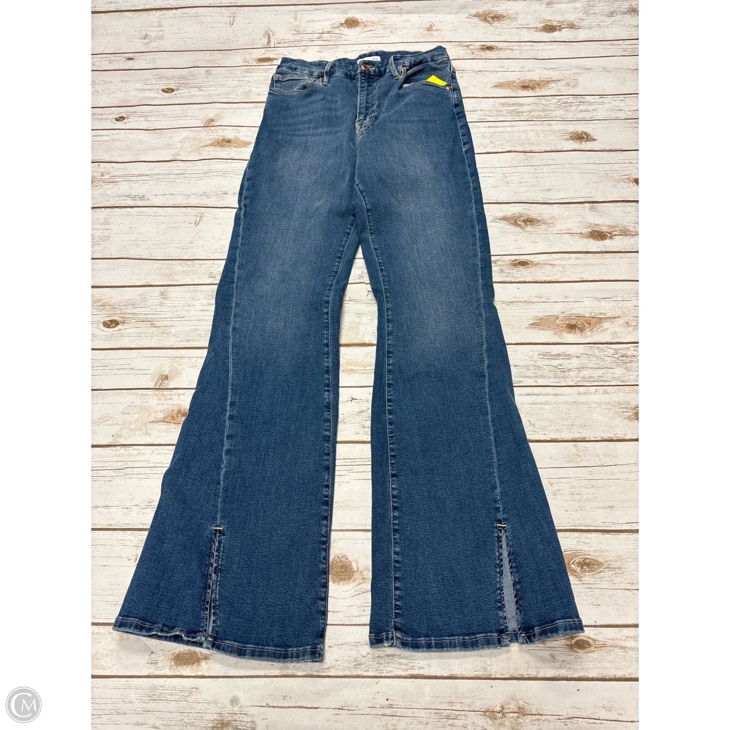 Jeans Flared By Good American In Blue Denim, Size: 12