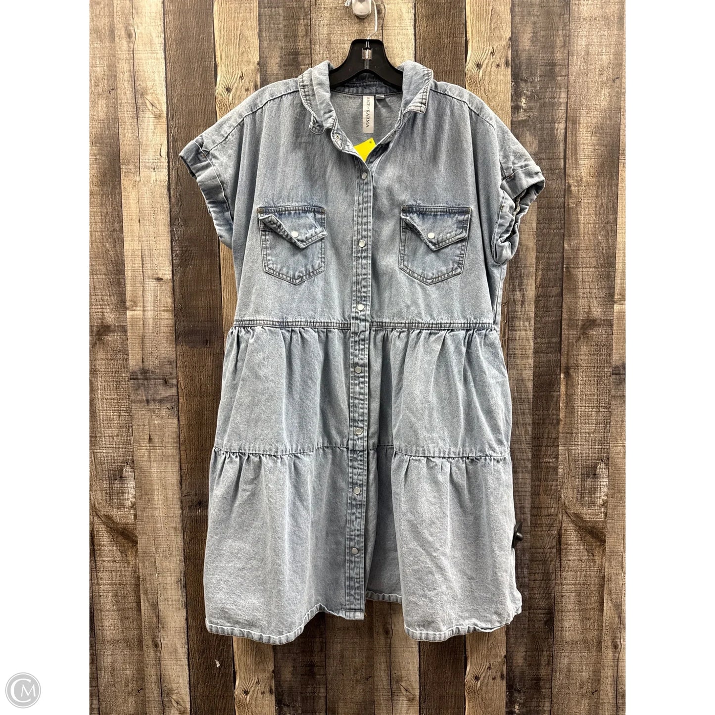 Dress Casual Short By Grace + Karma In Blue Denim, Size: L