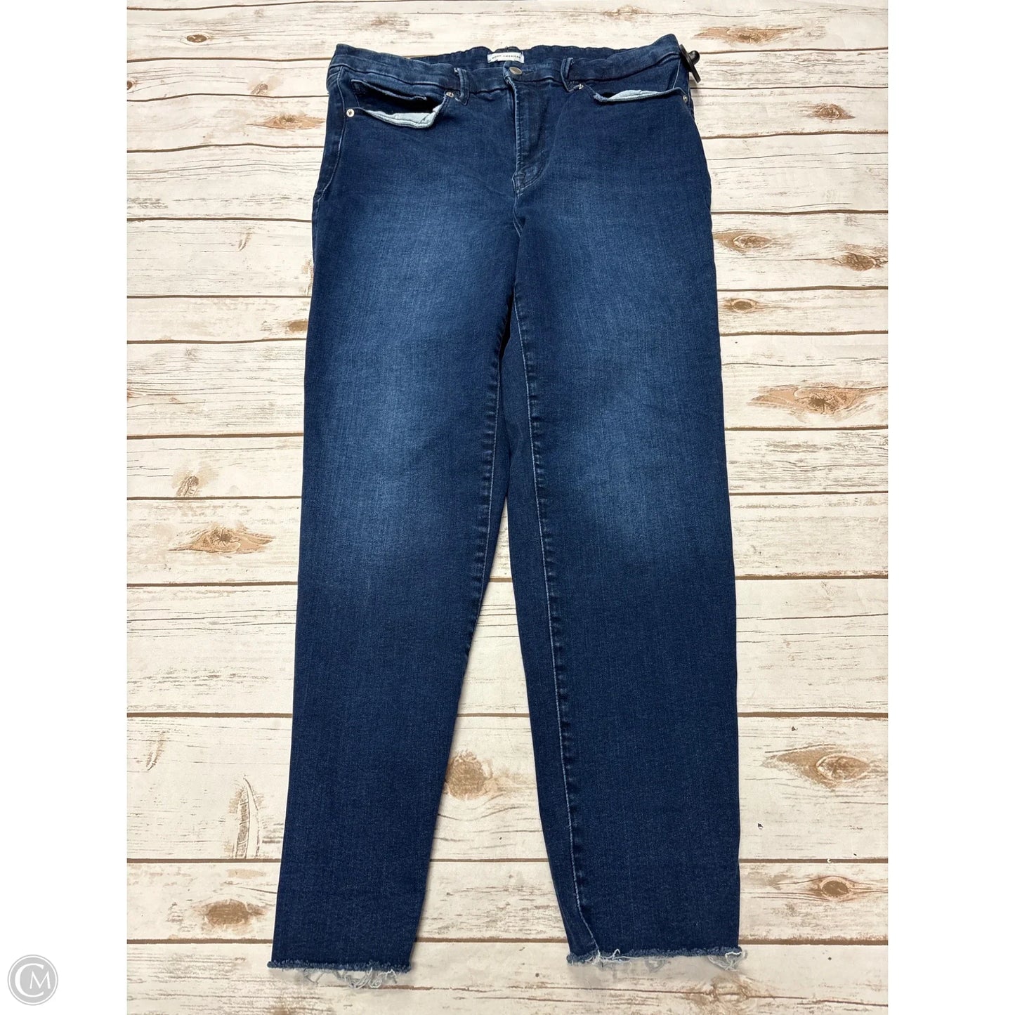 Jeans Straight By Good American In Blue Denim, Size: 14