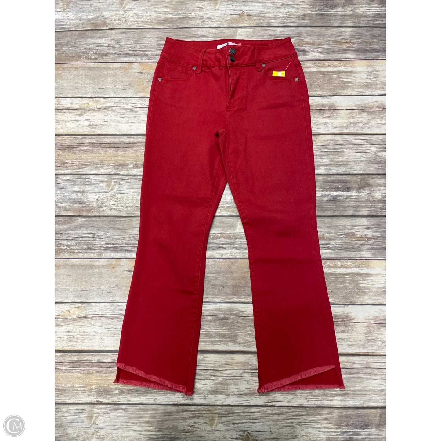 Jeans Straight By Cabi In Red, Size: 4