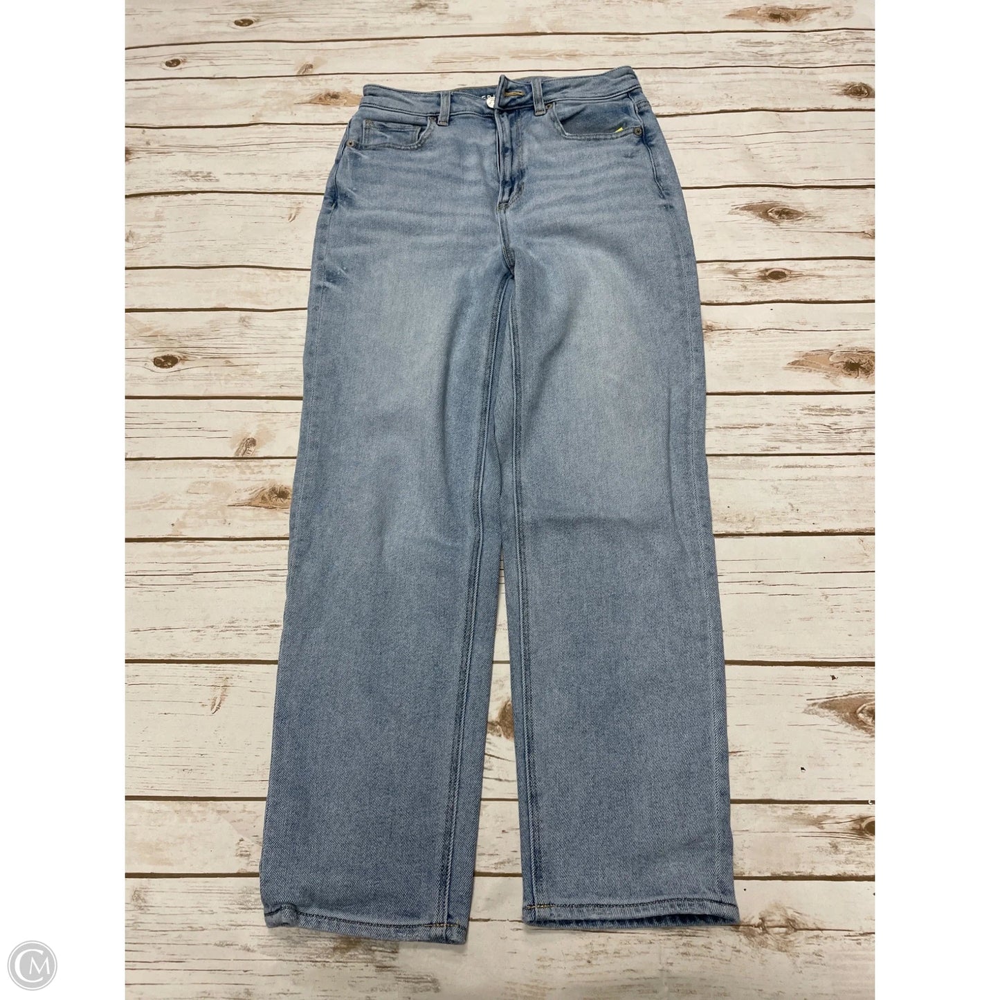 Jeans Straight By American Eagle In Blue Denim, Size: 4