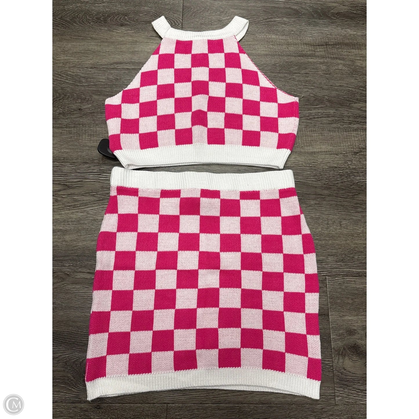Skirt Set 2pc By Cmf In Checkered Pattern, Size: Xl