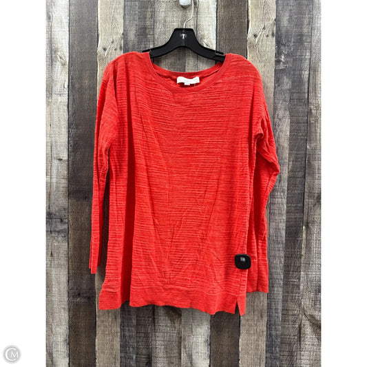Top Long Sleeve By Loft In Red, Size: M