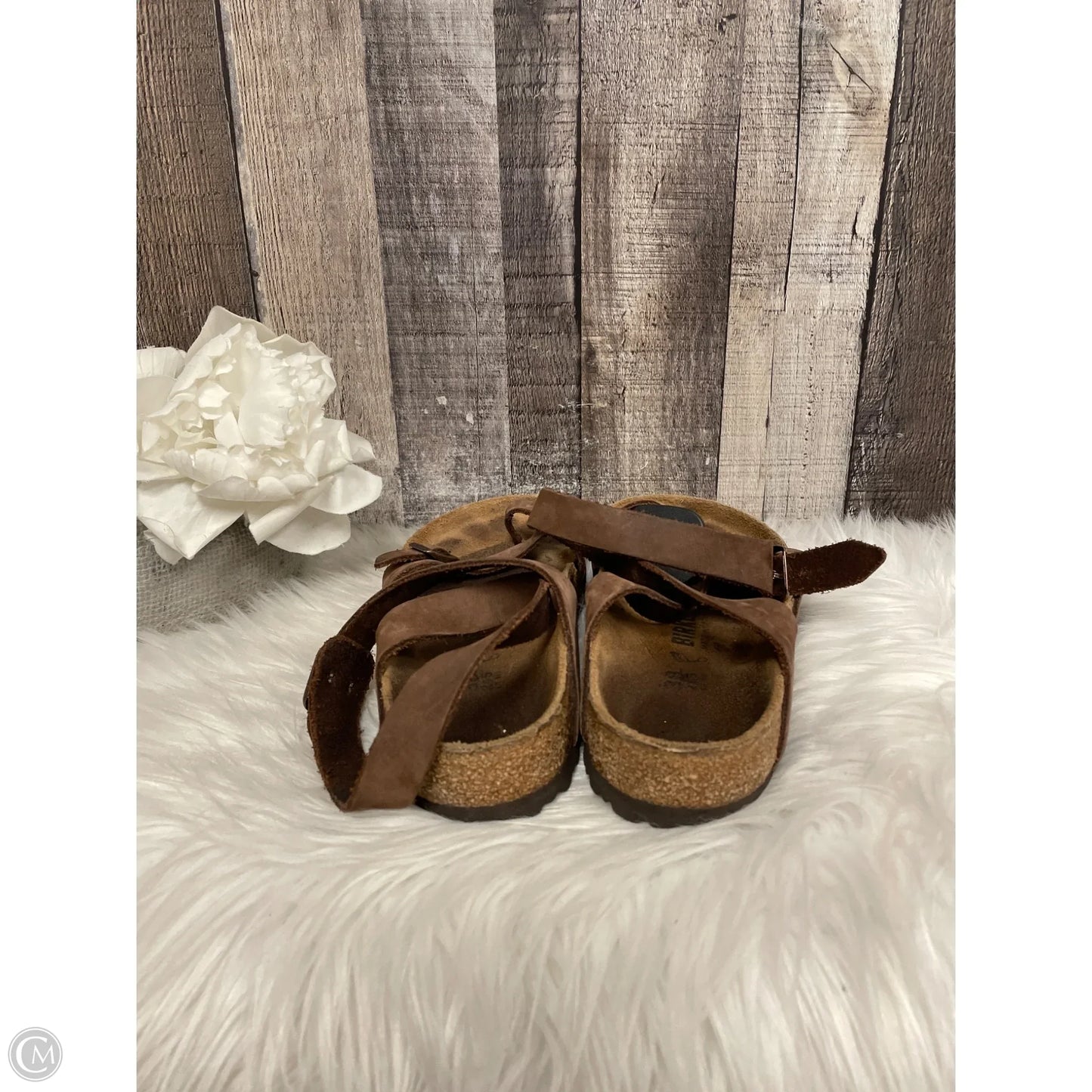 Sandals Flats By Birkenstock In Brown, Size: 7