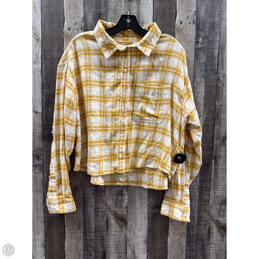 Top Long Sleeve By American Eagle In Plaid Pattern, Size: L