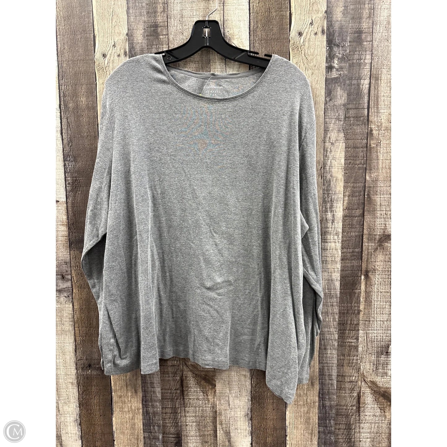 Top Long Sleeve Basic By Croft And Barrow In Grey, Size: 3x
