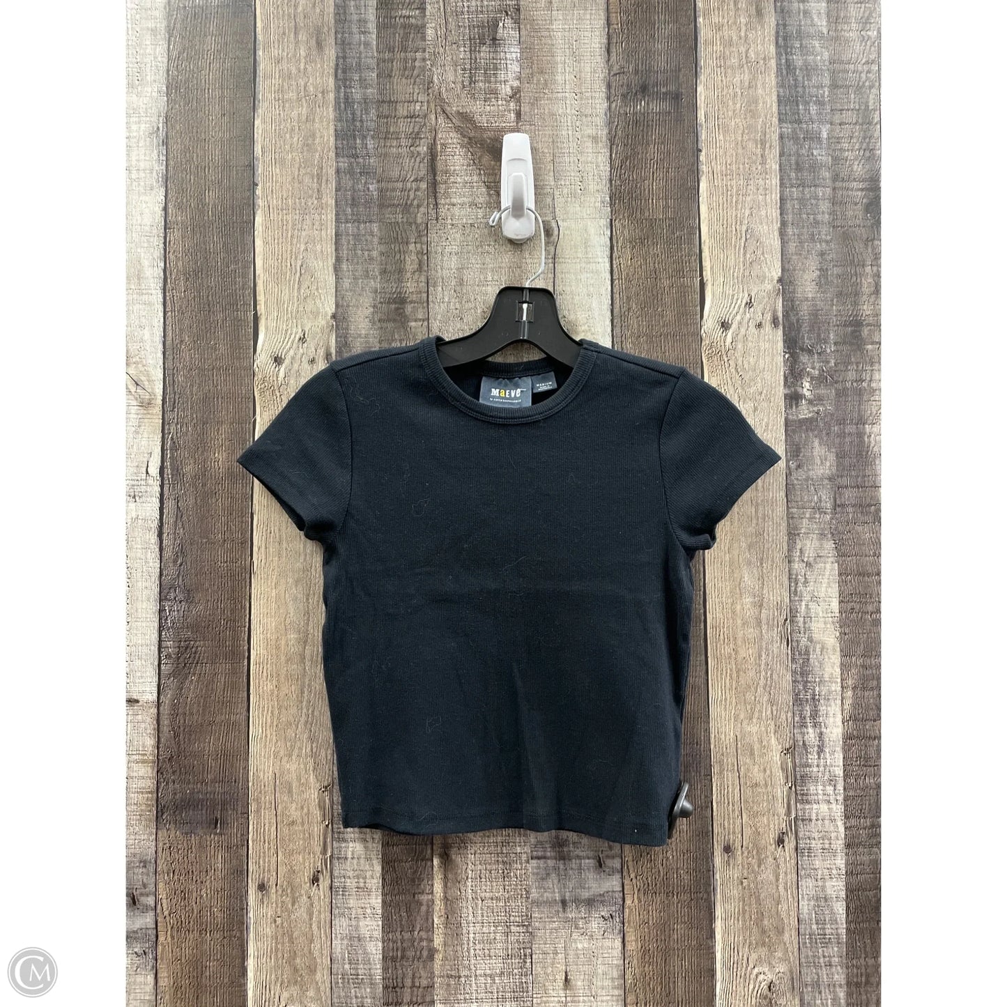 Top Short Sleeve Basic By Maeve In Black, Size: M