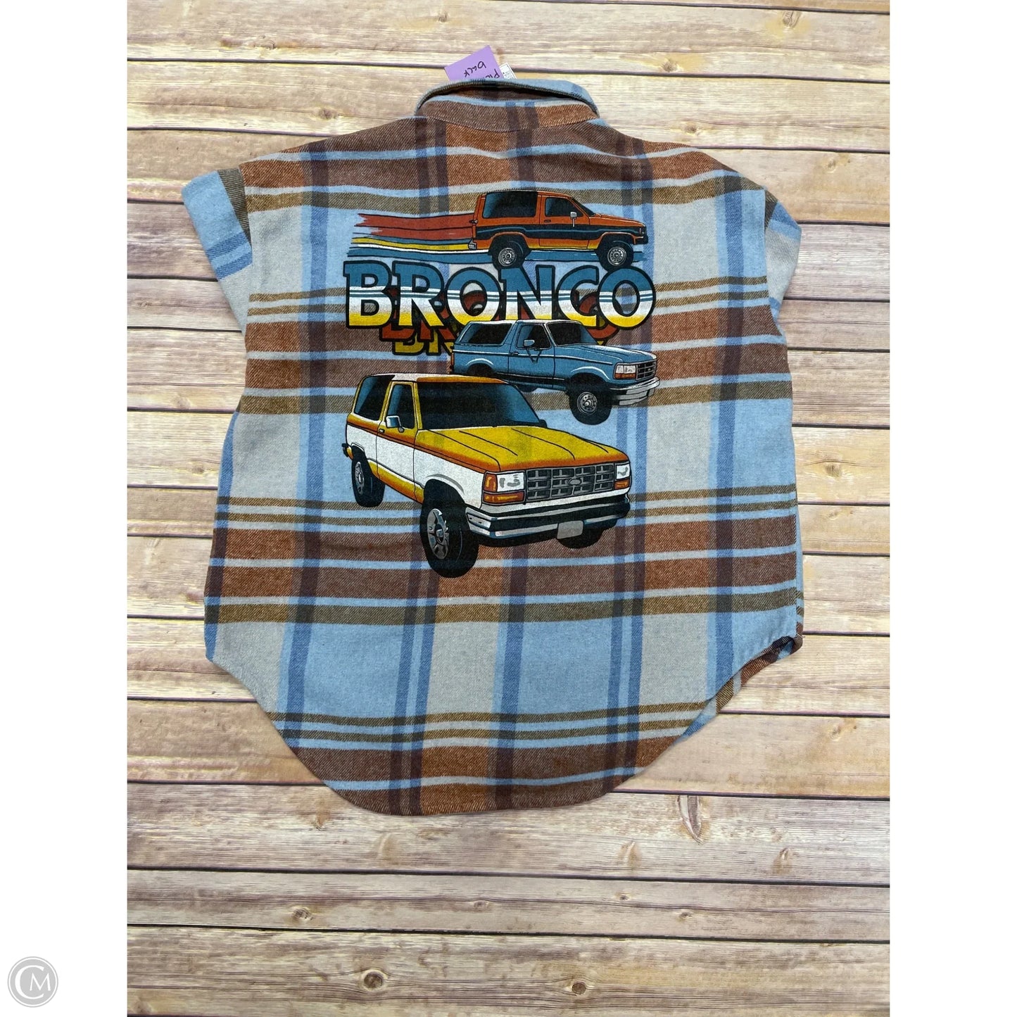 Top Long Sleeve By Cme In Plaid Pattern, Size: Xs