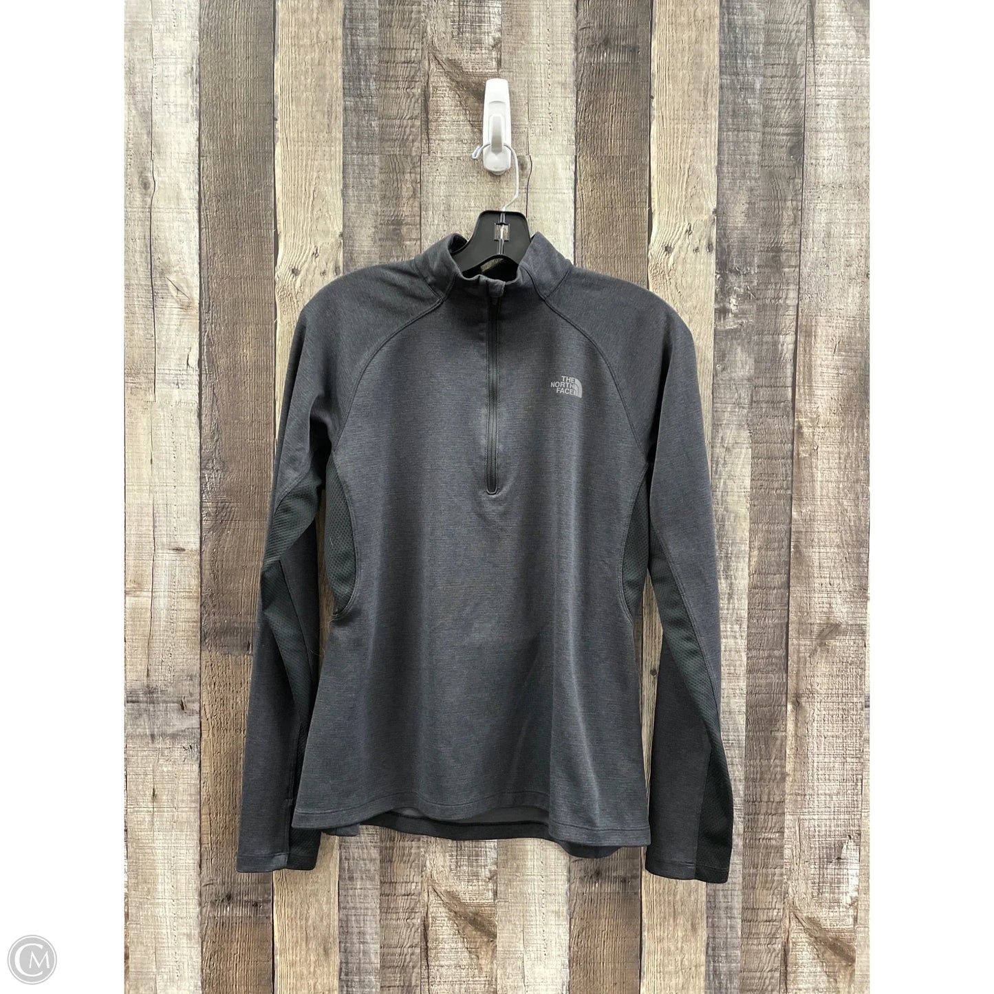 Athletic Top Long Sleeve Collar By The North Face In Black, Size: M