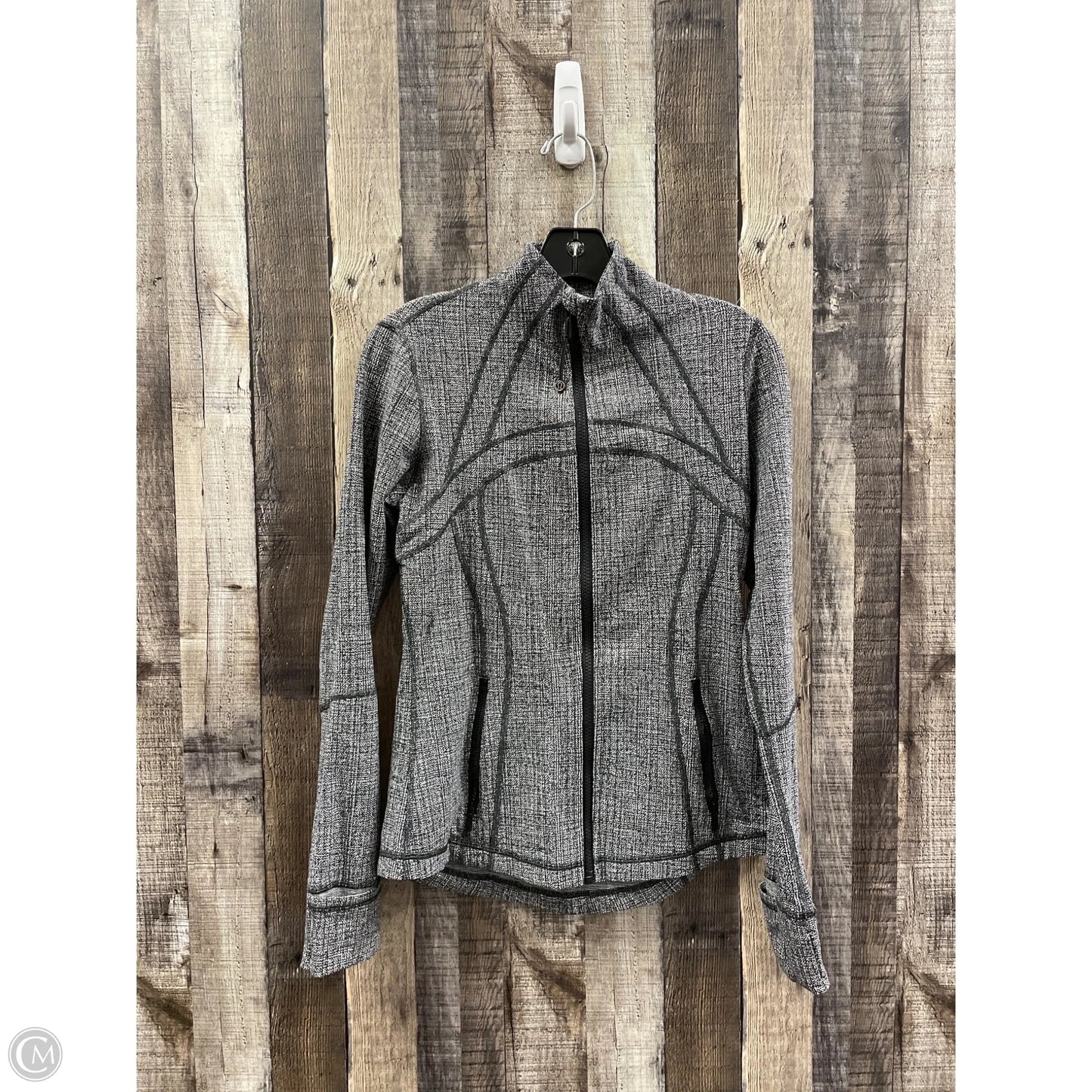 Athletic Jacket By Lululemon In Black & White, Size: 6