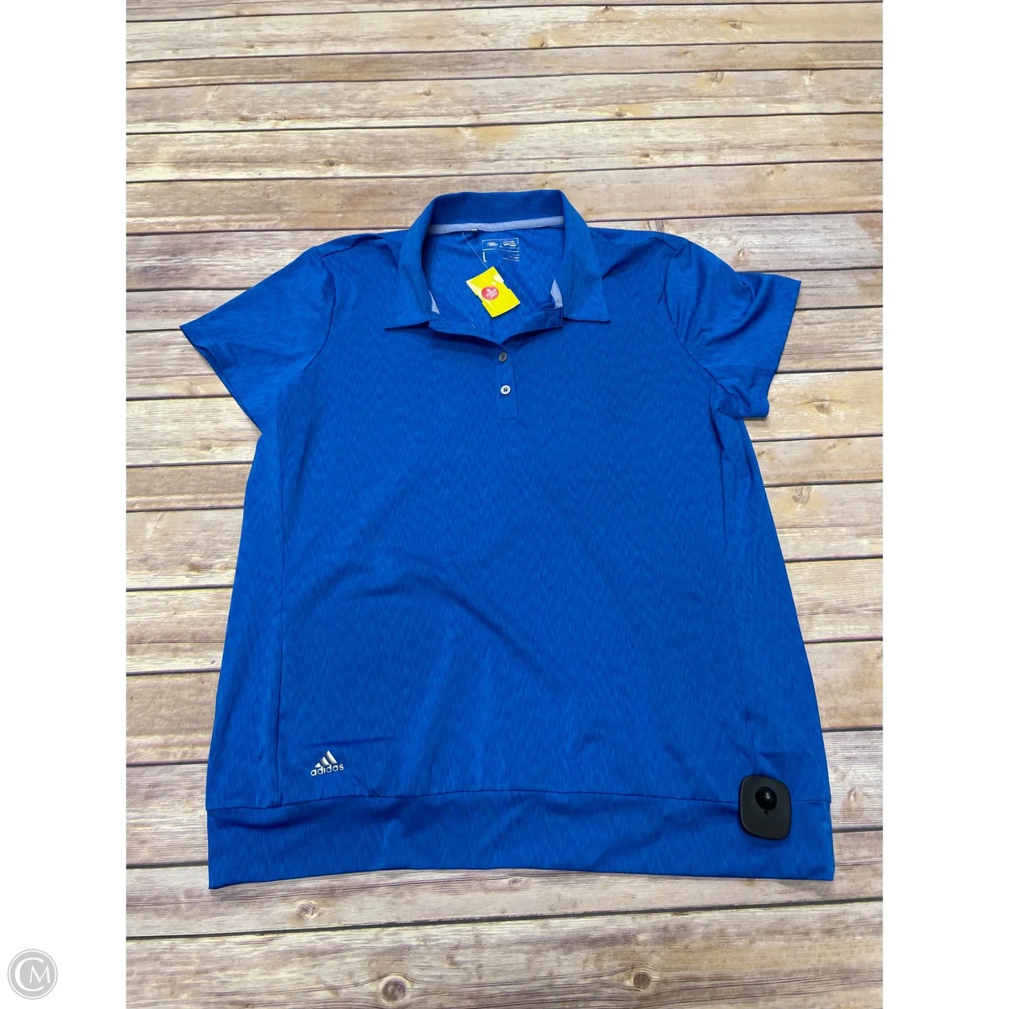 Athletic Top Short Sleeve By Adidas In Blue, Size: L