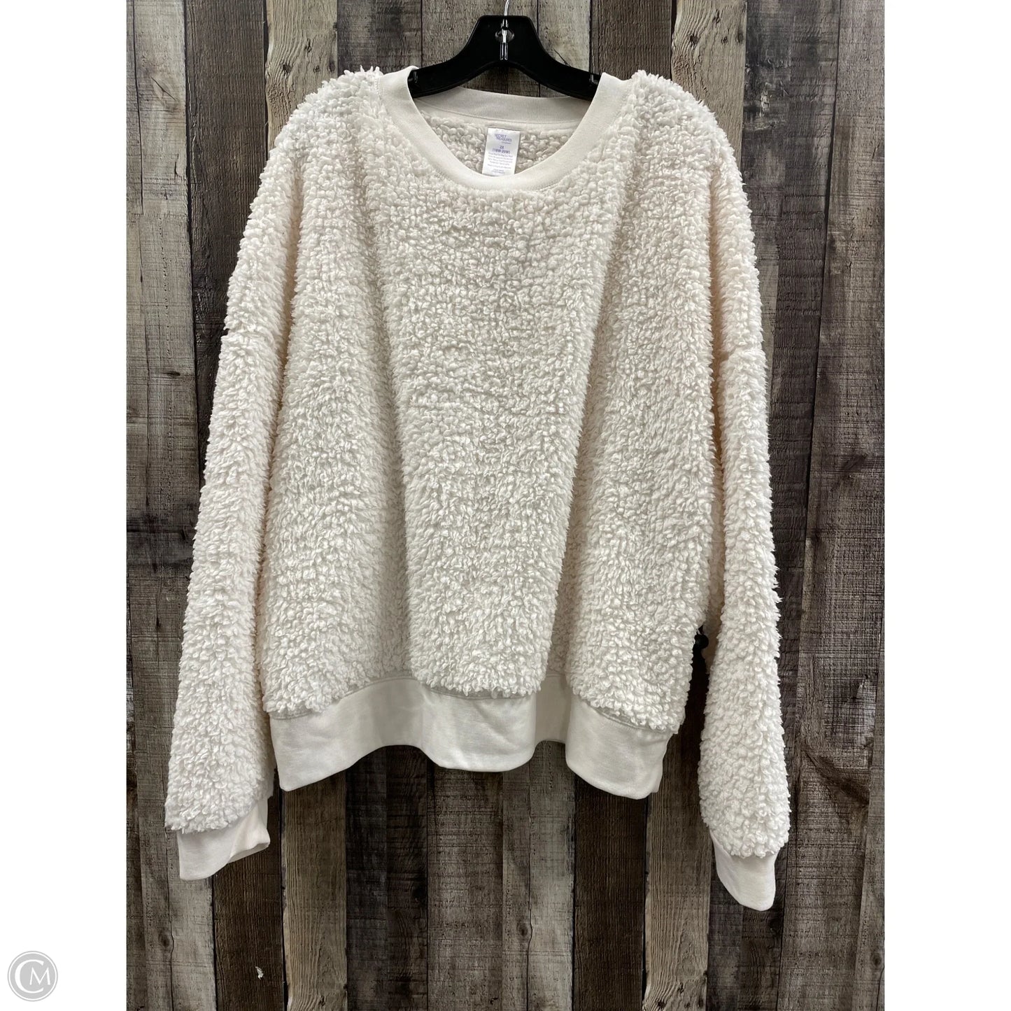 Jacket Fleece By Secret Treasures In Cream, Size: 2x