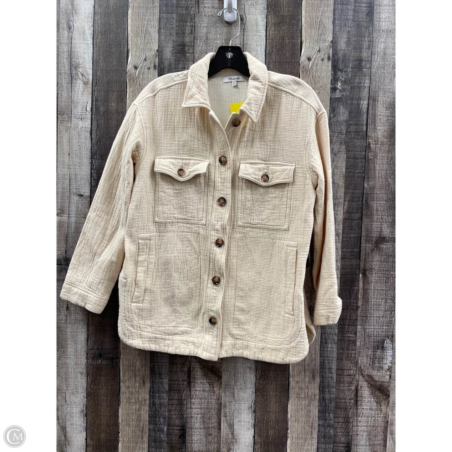 Jacket Shirt By Madewell In Cream, Size: Xs