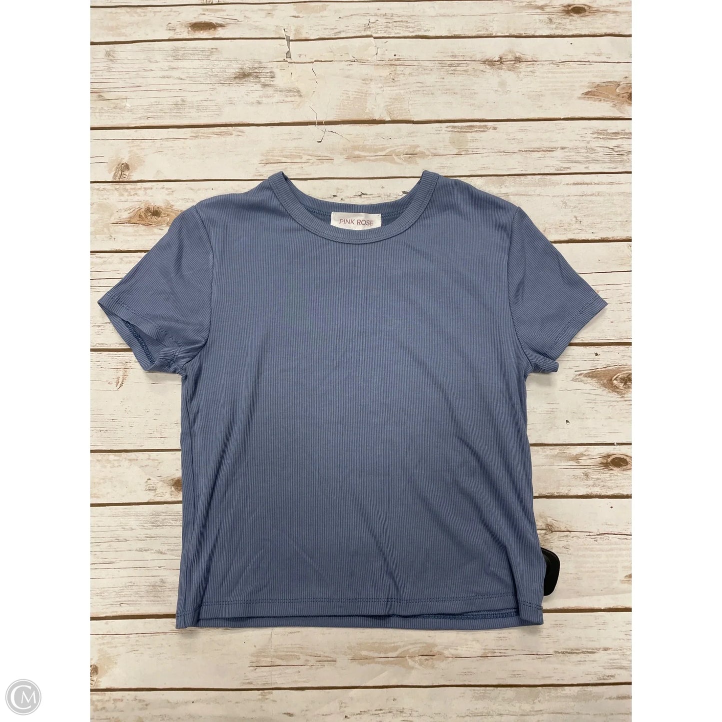 Top Short Sleeve By Pink Rose In Blue, Size: L