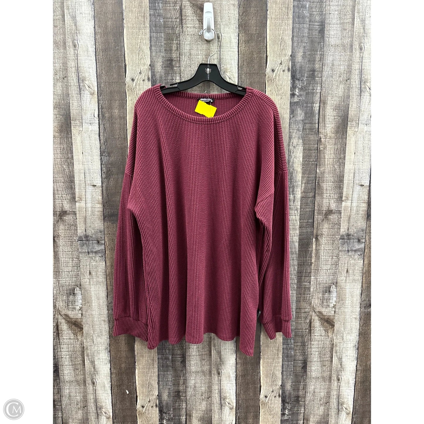 Top Short Sleeve By Heimish Usa In Maroon, Size: 3x