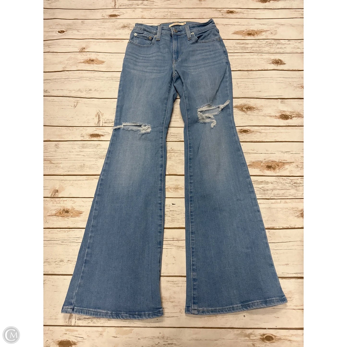 Jeans Flared By Levis In Blue Denim, Size: 0