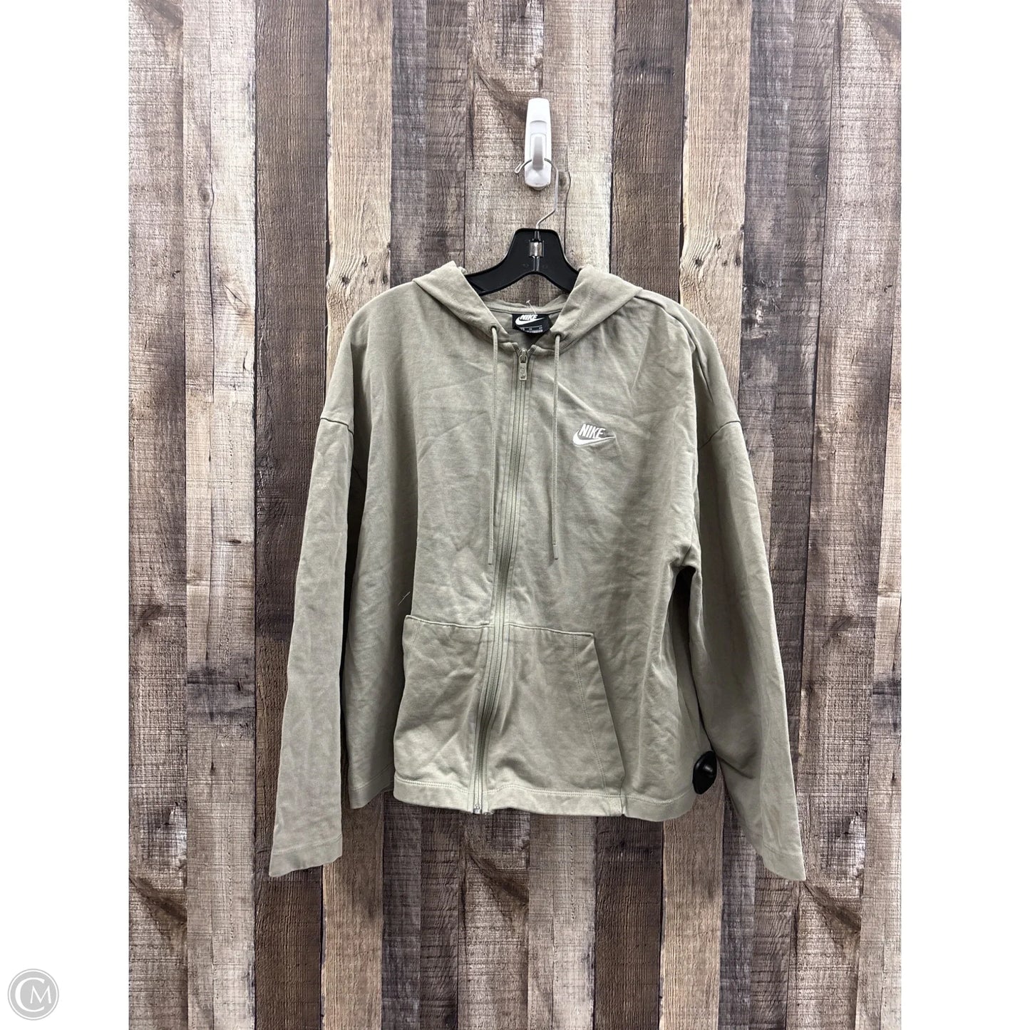 Athletic Jacket By Nike In Green, Size: Xl