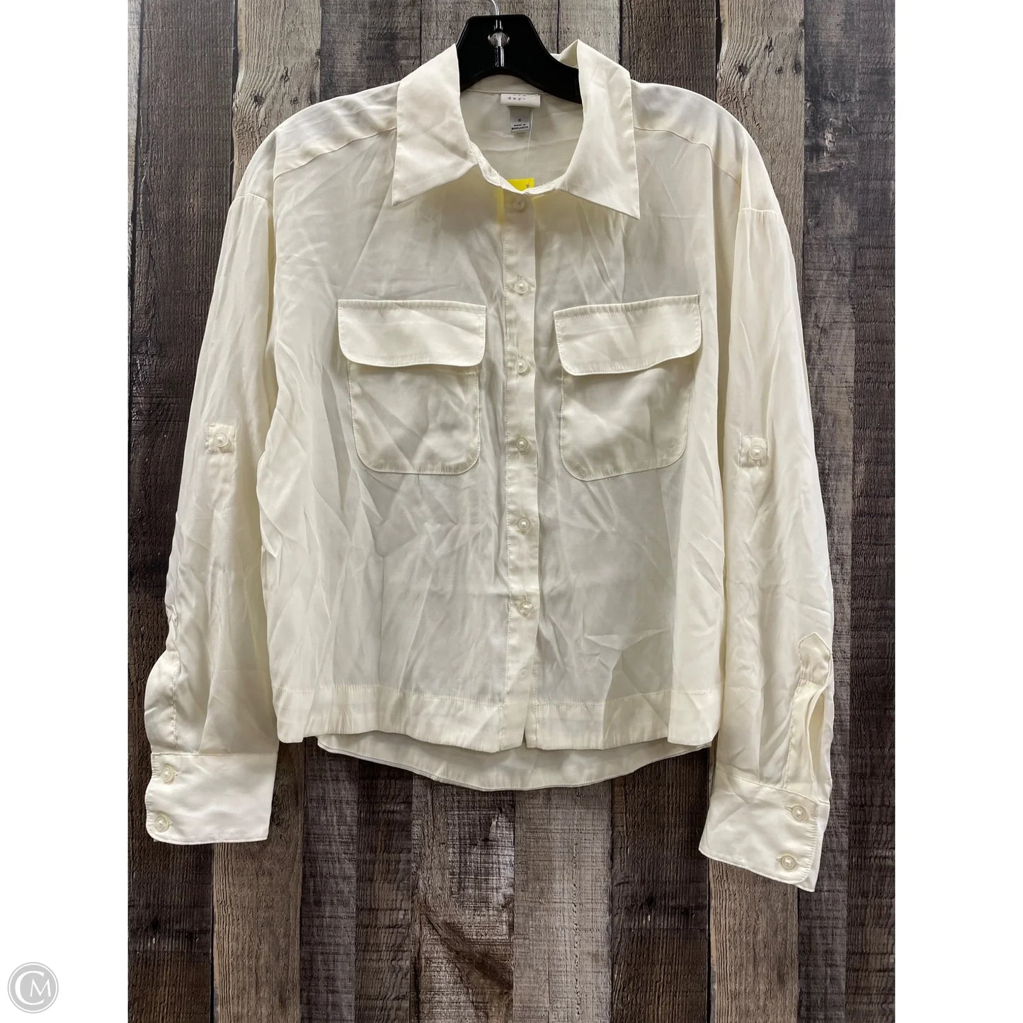 Top Long Sleeve By A New Day In Cream, Size: S