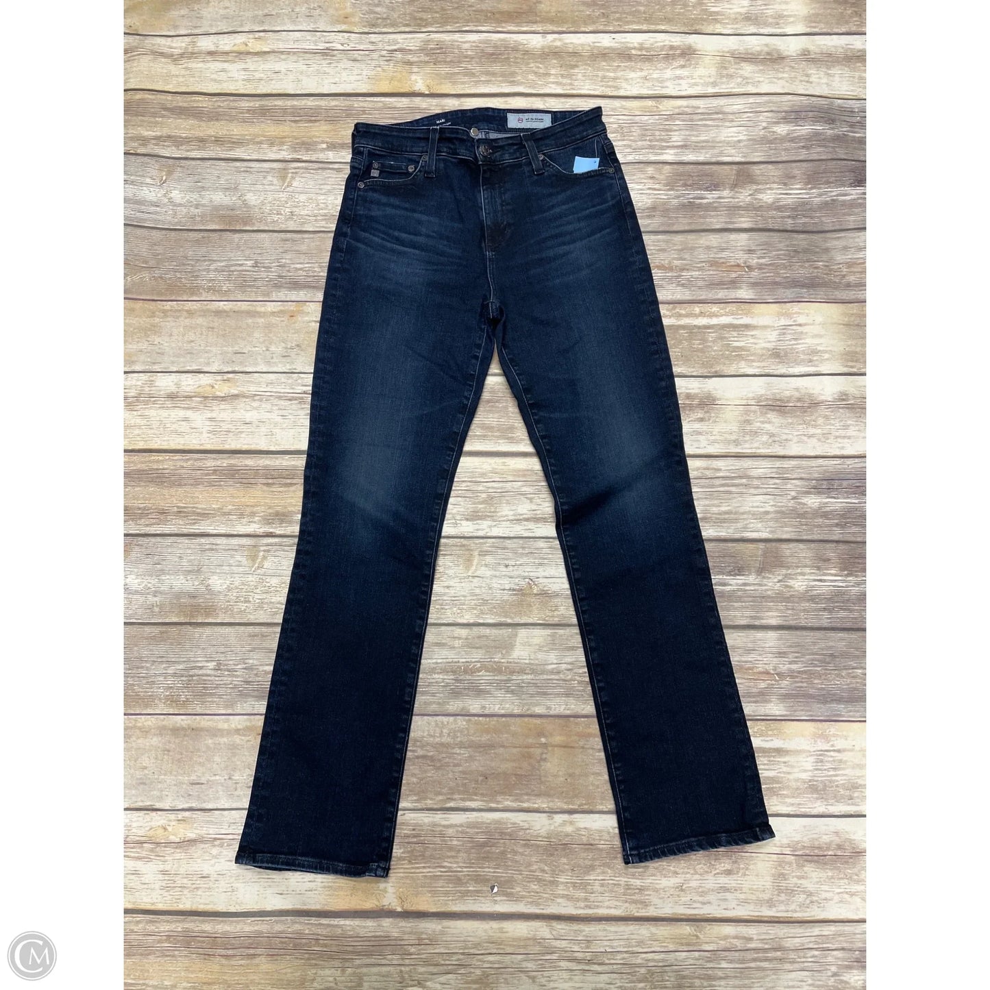 Jeans Straight By Ag Jeans In Blue Denim, Size: 6