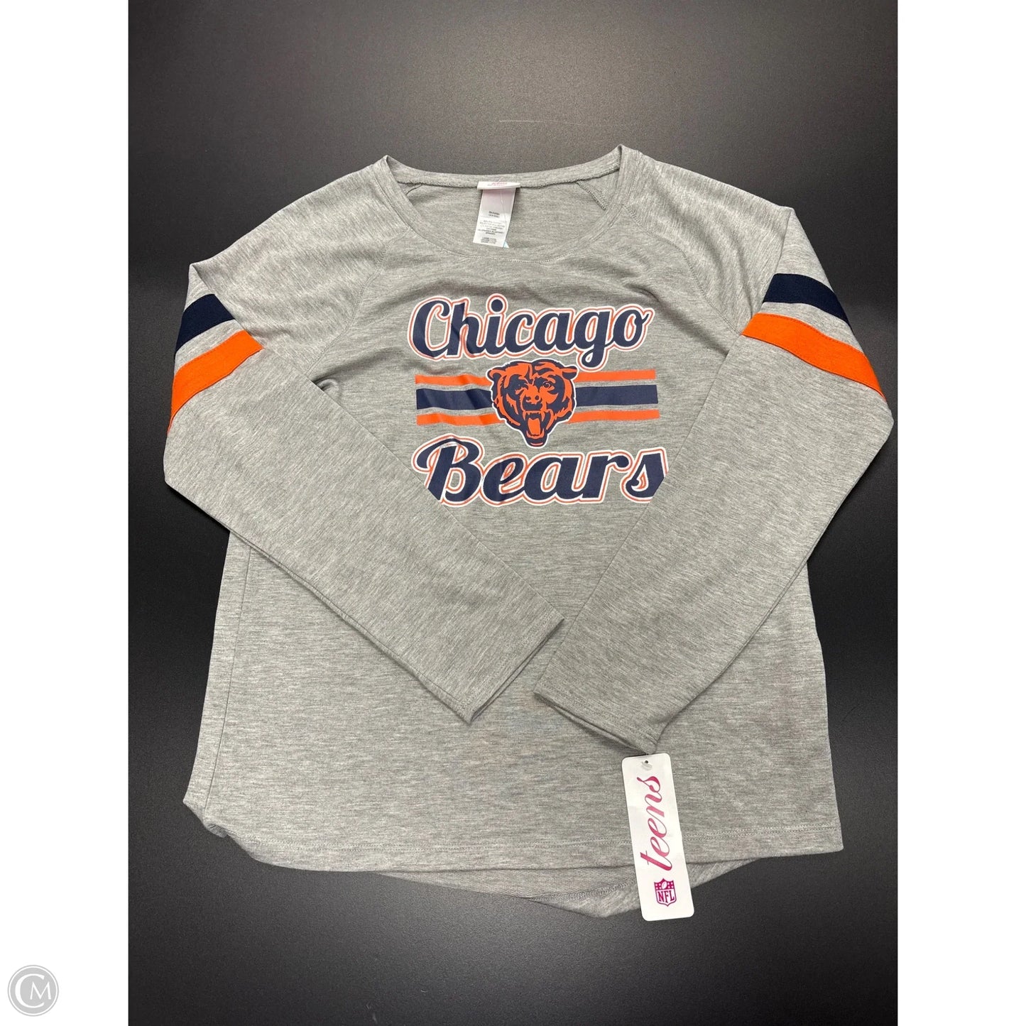 Athletic Top Long Sleeve Crewneck By Nfl In Grey, Size: L