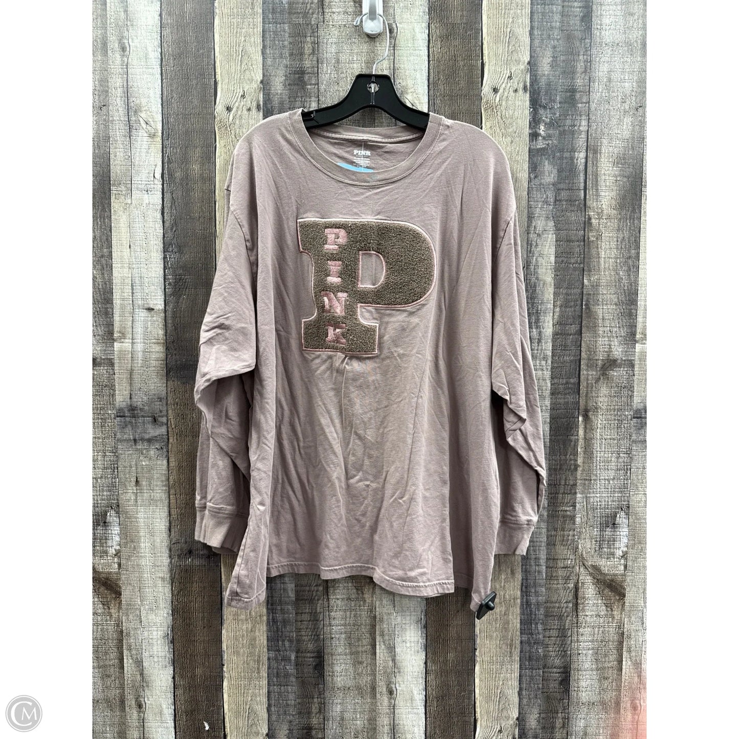Top Long Sleeve By Pink In Brown, Size: Xxl