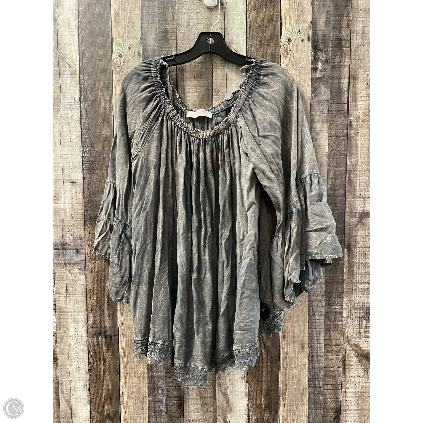 Top Long Sleeve By A Beautiful Soul In Grey, Size: 1x