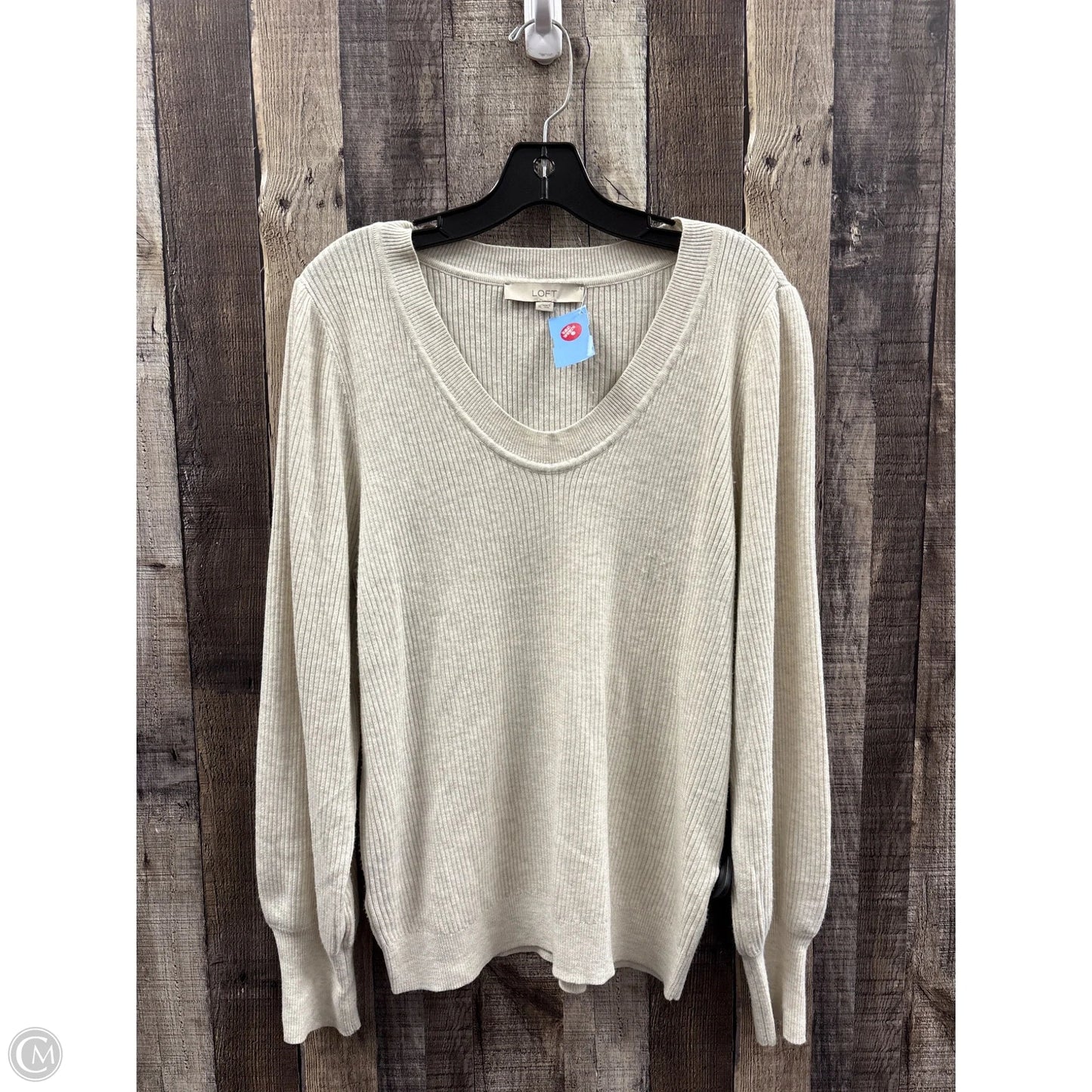 Sweater By Loft In Ivory, Size: Xl