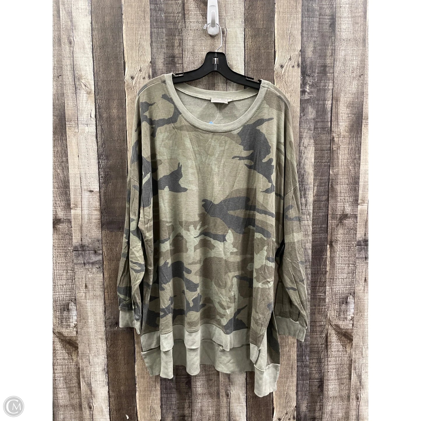 Top Long Sleeve By Dantelle In Camouflage Print, Size: 3x