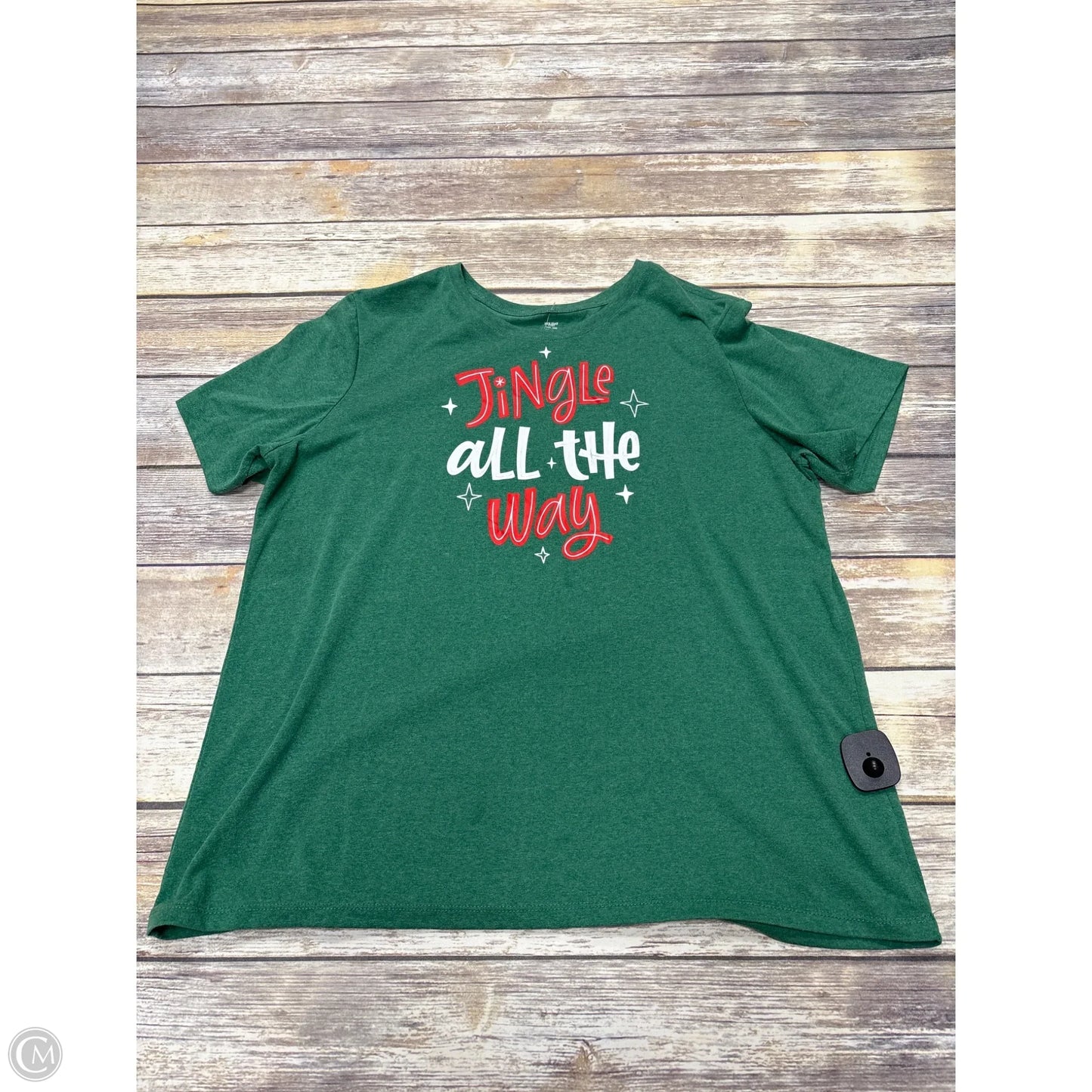 Top Short Sleeve By Holiday Time In Green, Size: Xxl