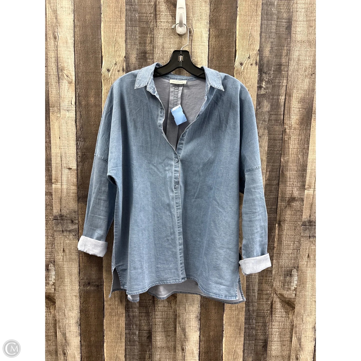 Top Long Sleeve By Cme In Blue, Size: S