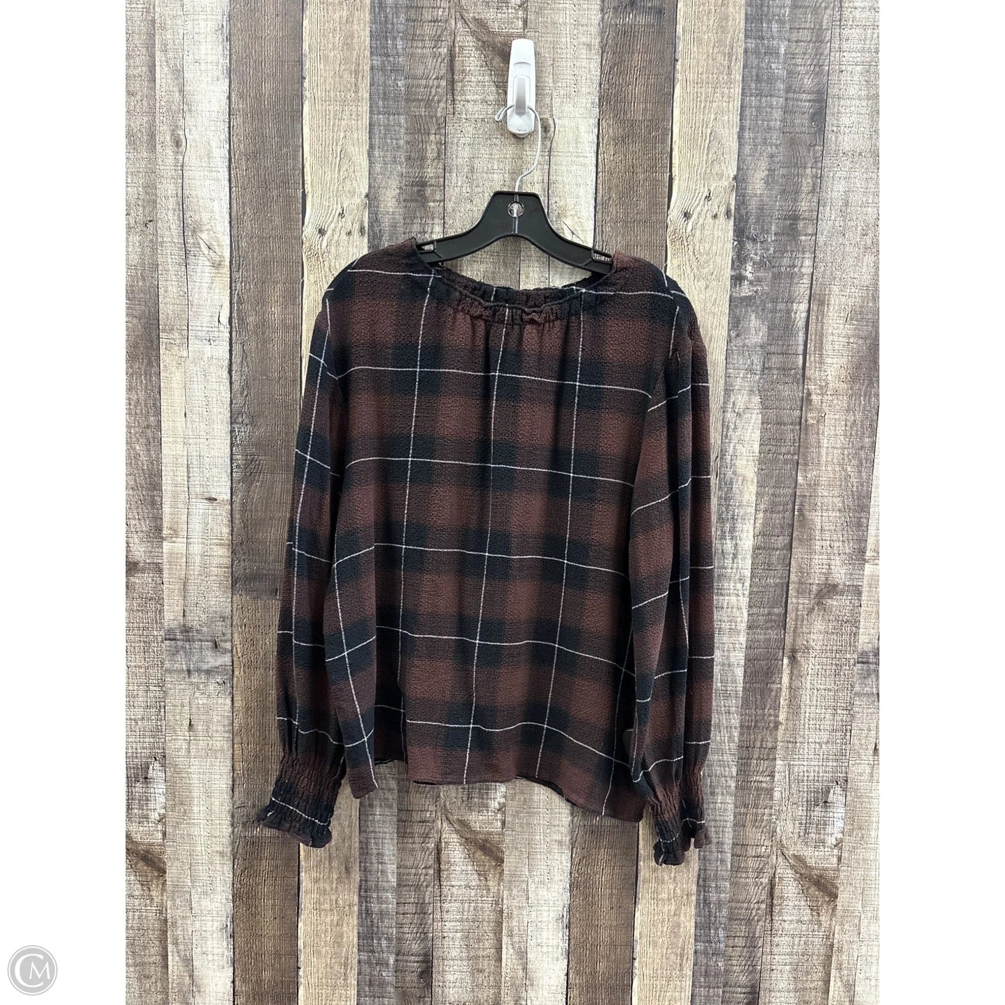 Top Long Sleeve By Cloth & Stone In Brown, Size: S