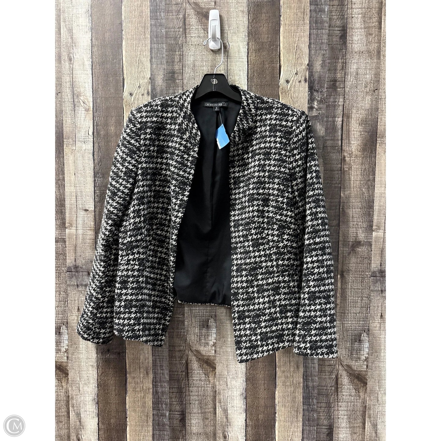 Blazer By Lafayette 148 In Black & White, Size: L