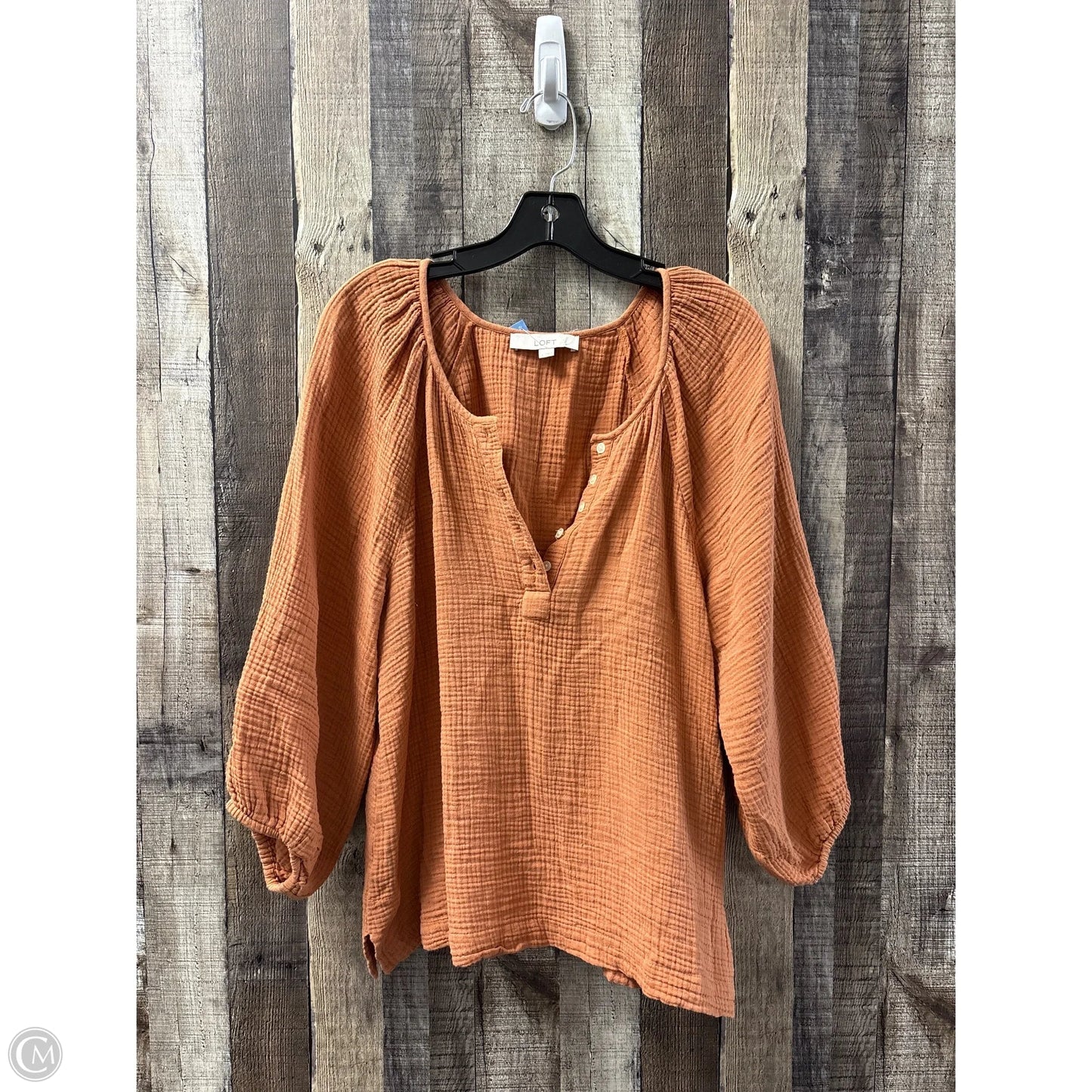 Top Long Sleeve By Loft In Orange, Size: L