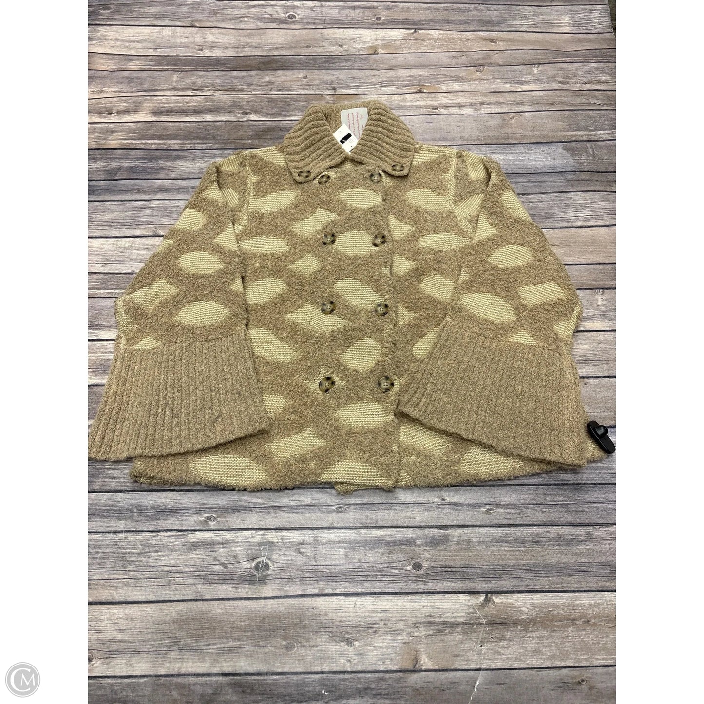 Sweater Cardigan By Anthropologie In Tan, Size: S